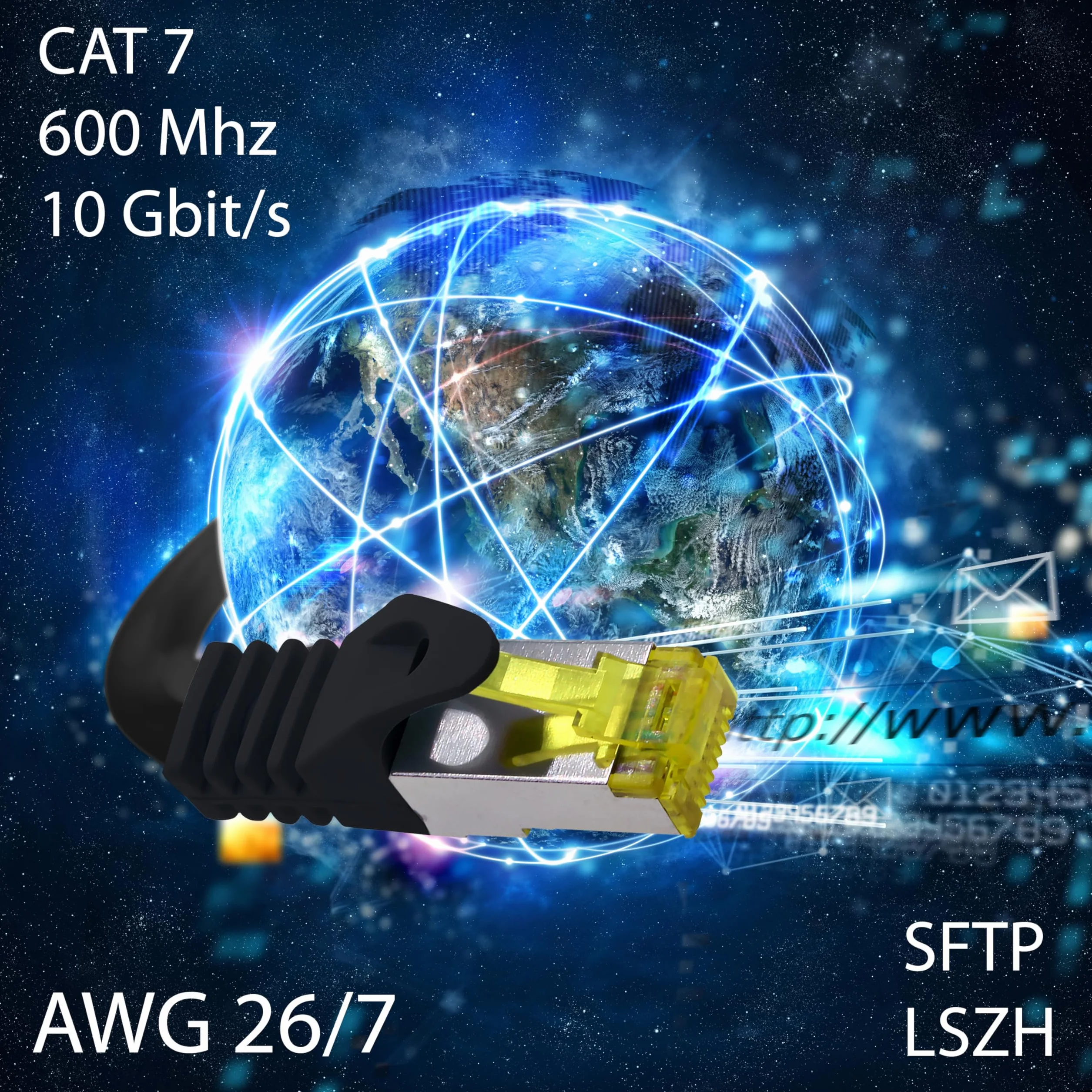 5 x 1,0 m - CAT-7 Cat.7 kabel sieciowy, Ethernet, Lan & Patch kabel RJ-45 SFTP 10 GB/s - biały