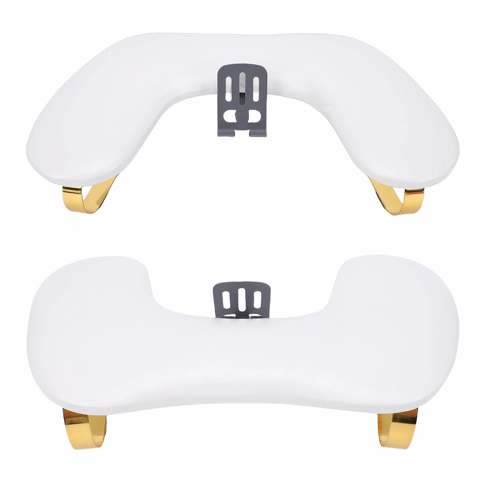 Goshyda Podłokietnik do Manicure w Kształcie Litery U do Paznokci Tech, Ergonomiczny Podłokietnik Paznokci z Regulowanym Uchwytem na Telefon (WHITE)
