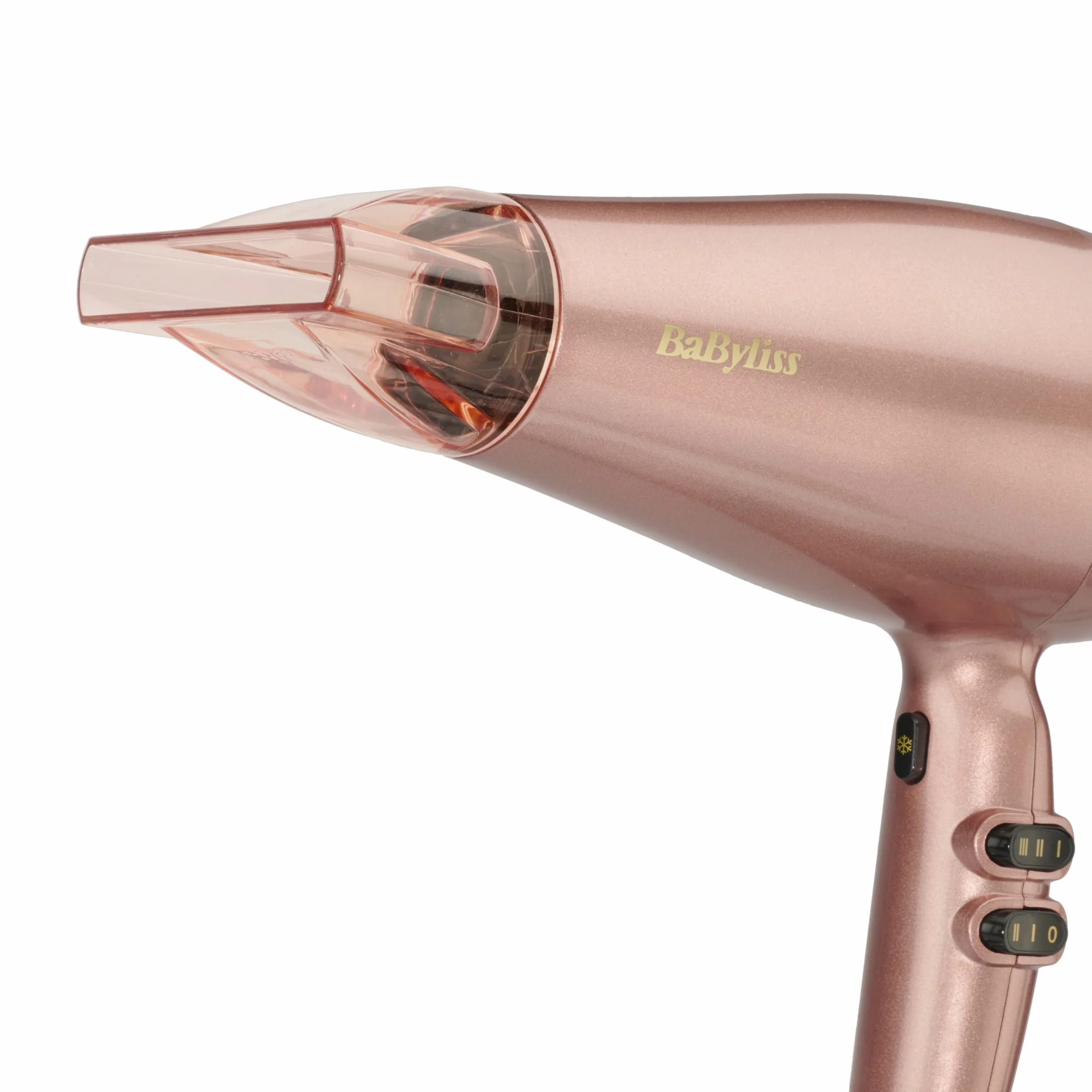 Suszarka BaByliss Rose Gold - 2100 W, jonizacja, lekka podróżna suszarka do włosów, szybko susząca, ceramiczna, 3 ustawienia temperatury i 2 prędkości, srebrna, 5336PE
