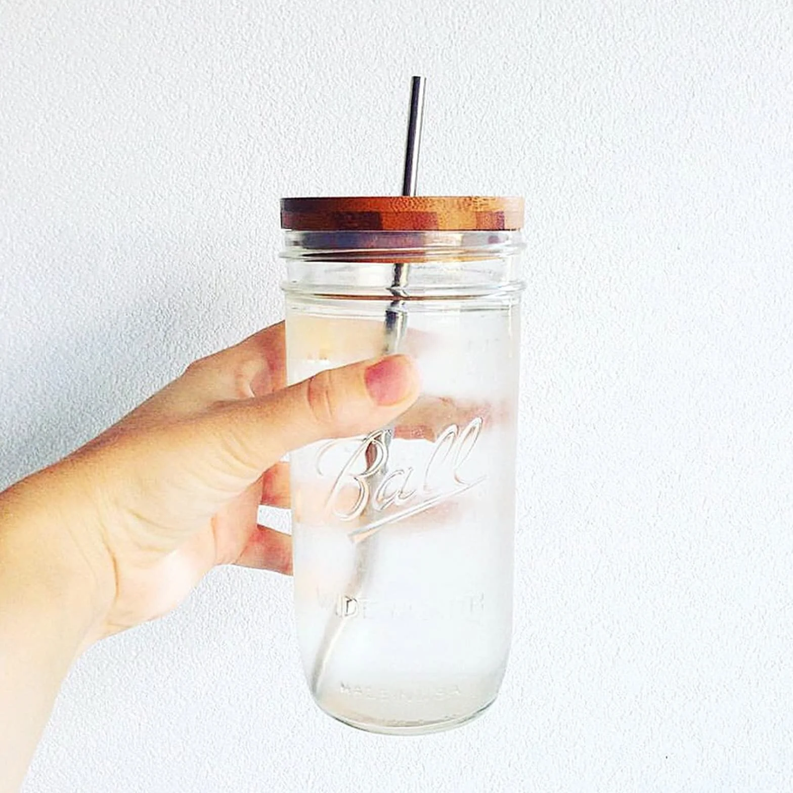 Słoik Mason Jar 750 ml szklany kubek z pokrywką i słomką do mrożonej kawy whiskey wody