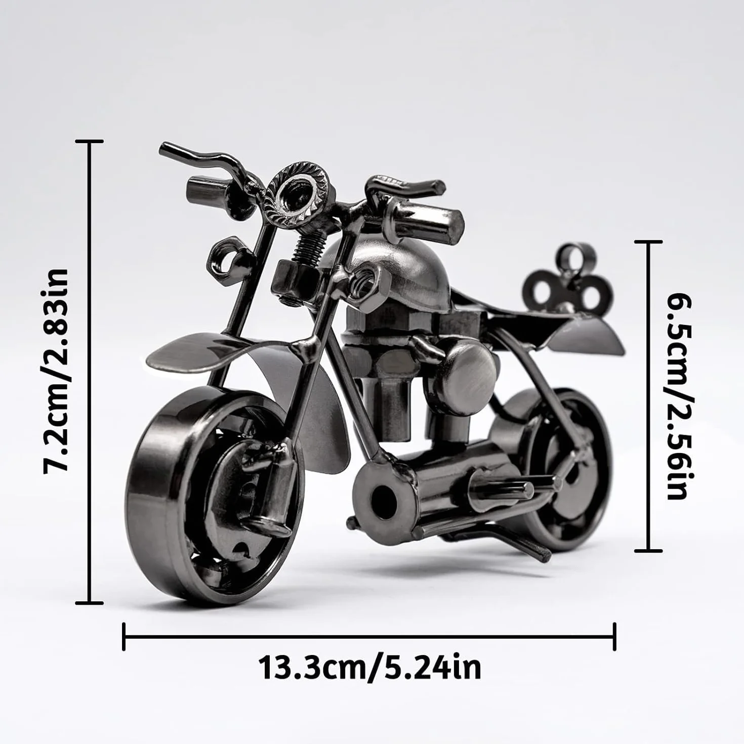 Żelazny model motocykla w stylu retro, dekoracyjne rzemiosło, prezent dla motocyklistów