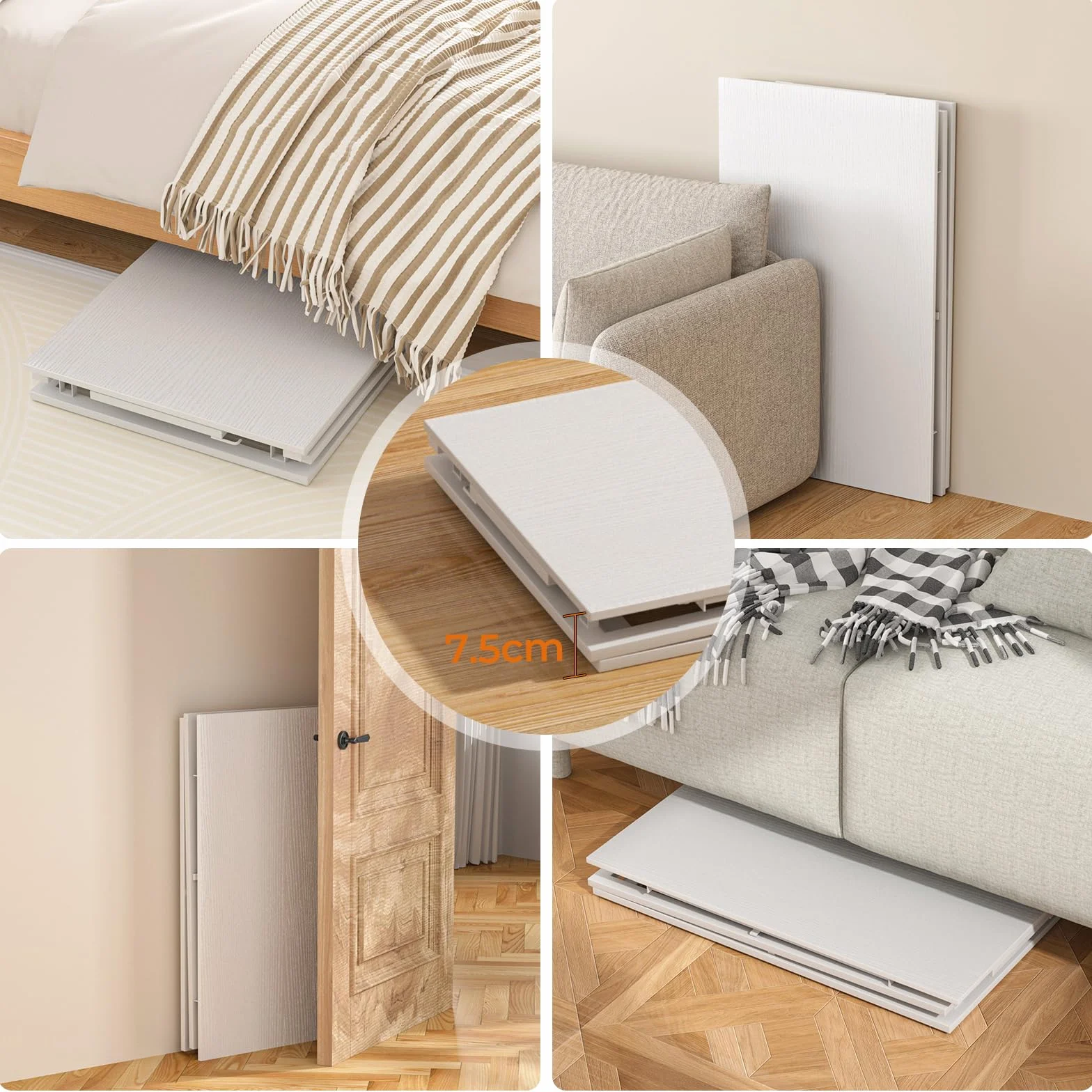 GreenForest Składane biurko 80 cm białe do biura domowego