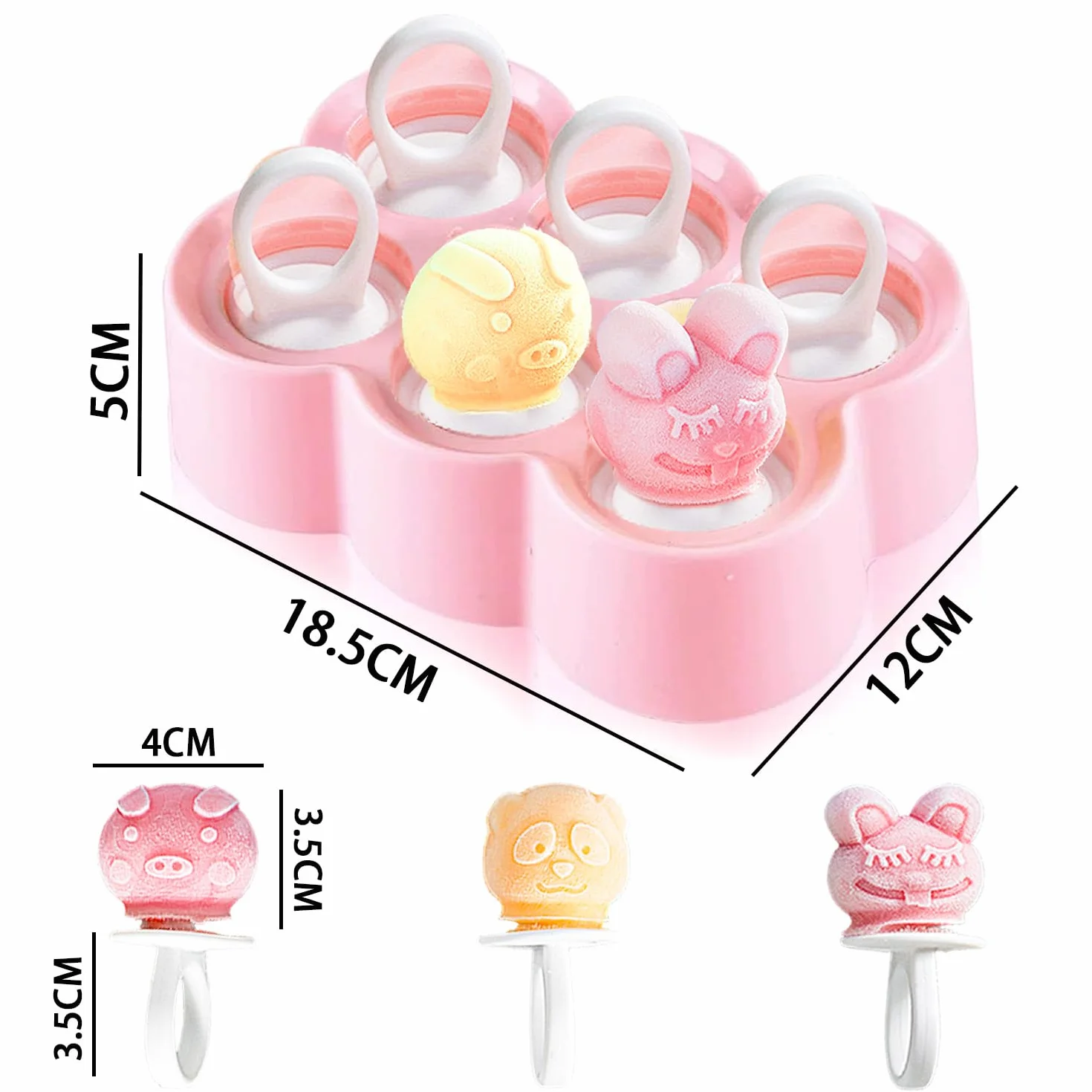 Silikonowe foremki do lodów dla dzieci, 6 sztuk, mini Popsicle
