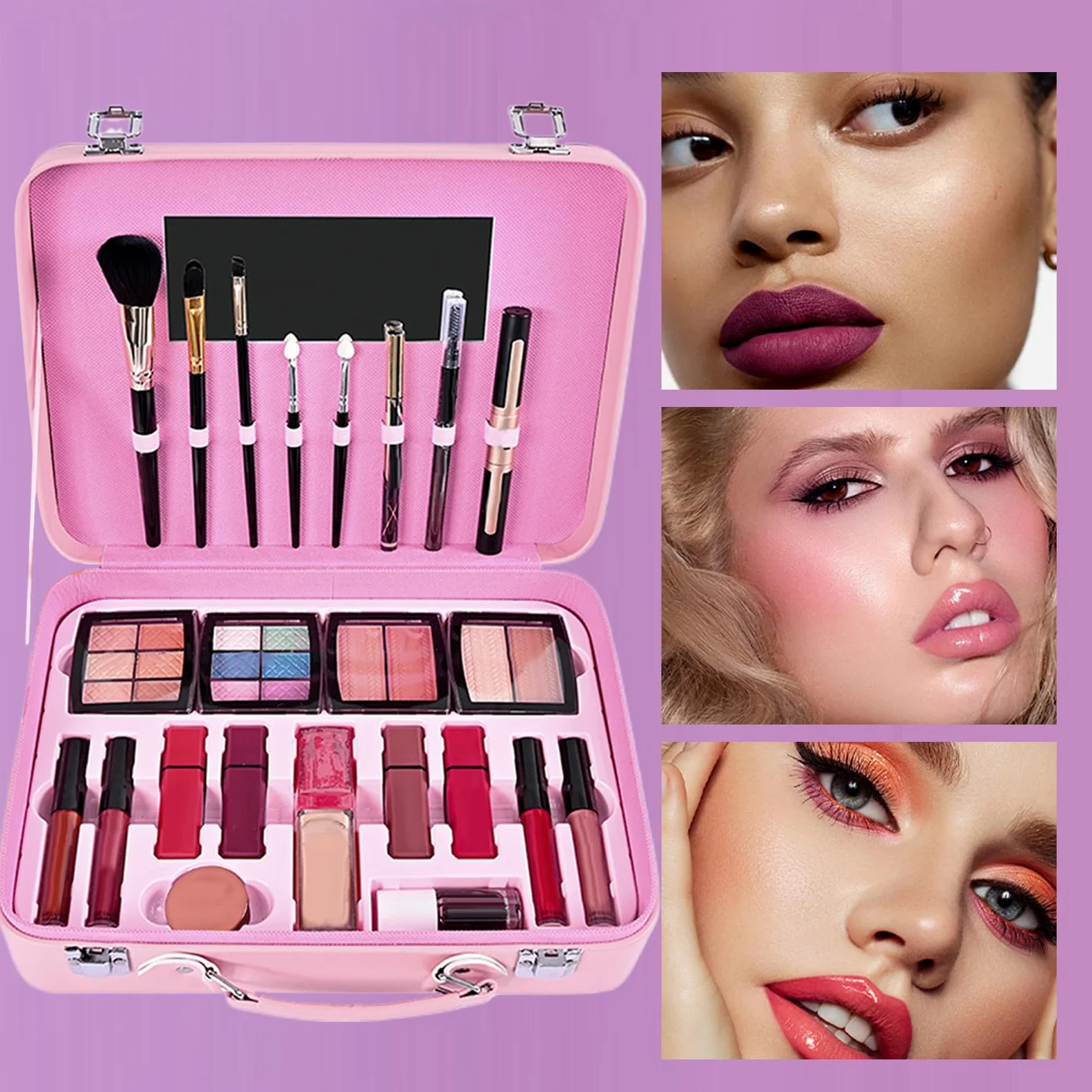 Zestaw startowy Beauty – odporny na wilgoć makijaż, gotowy do podróży z wytrzymałością noszenia, kompaktowa paleta z szybką aplikacją, artykuły kosmetyczne, wszechstronny wybór na okazje do stylizacji