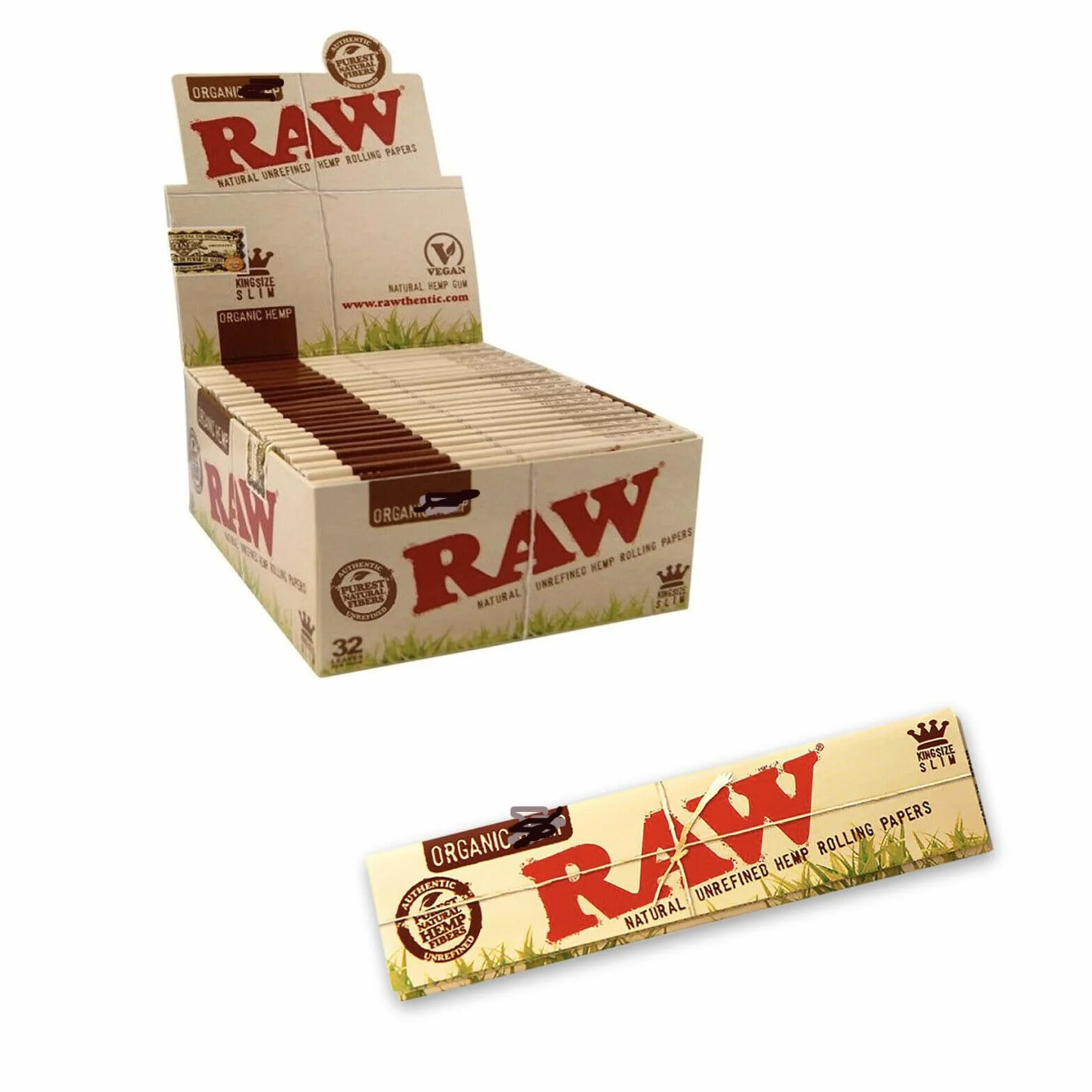 Raw Organiczne konopie Naturalne nierafinowane bibułki 5 broszur