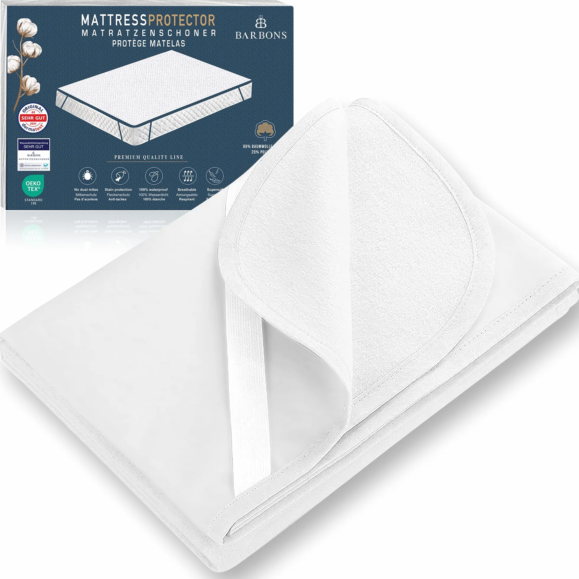 BARBONS Ochraniacz na materac 90x190 wodoszczelna nakładka ochronna