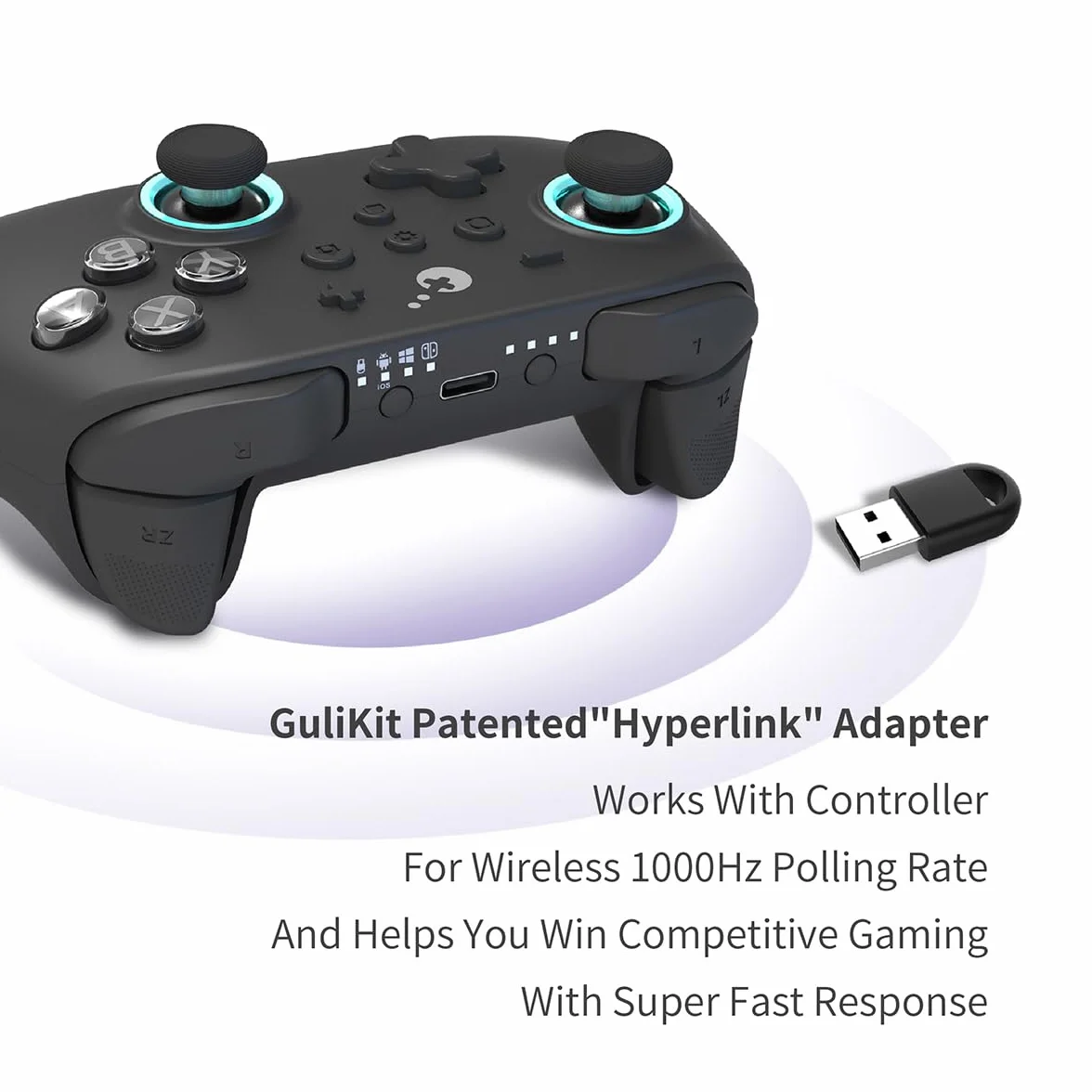 GULIkit KK3 Max kontroler do gier Halla Effect Joysticki analogowe i cyfrowe wyzwalacze Wireless Pro 1000 Hz częstotliwość odpytywania maglev/HD/wibracje obrotowe kompatybilne z