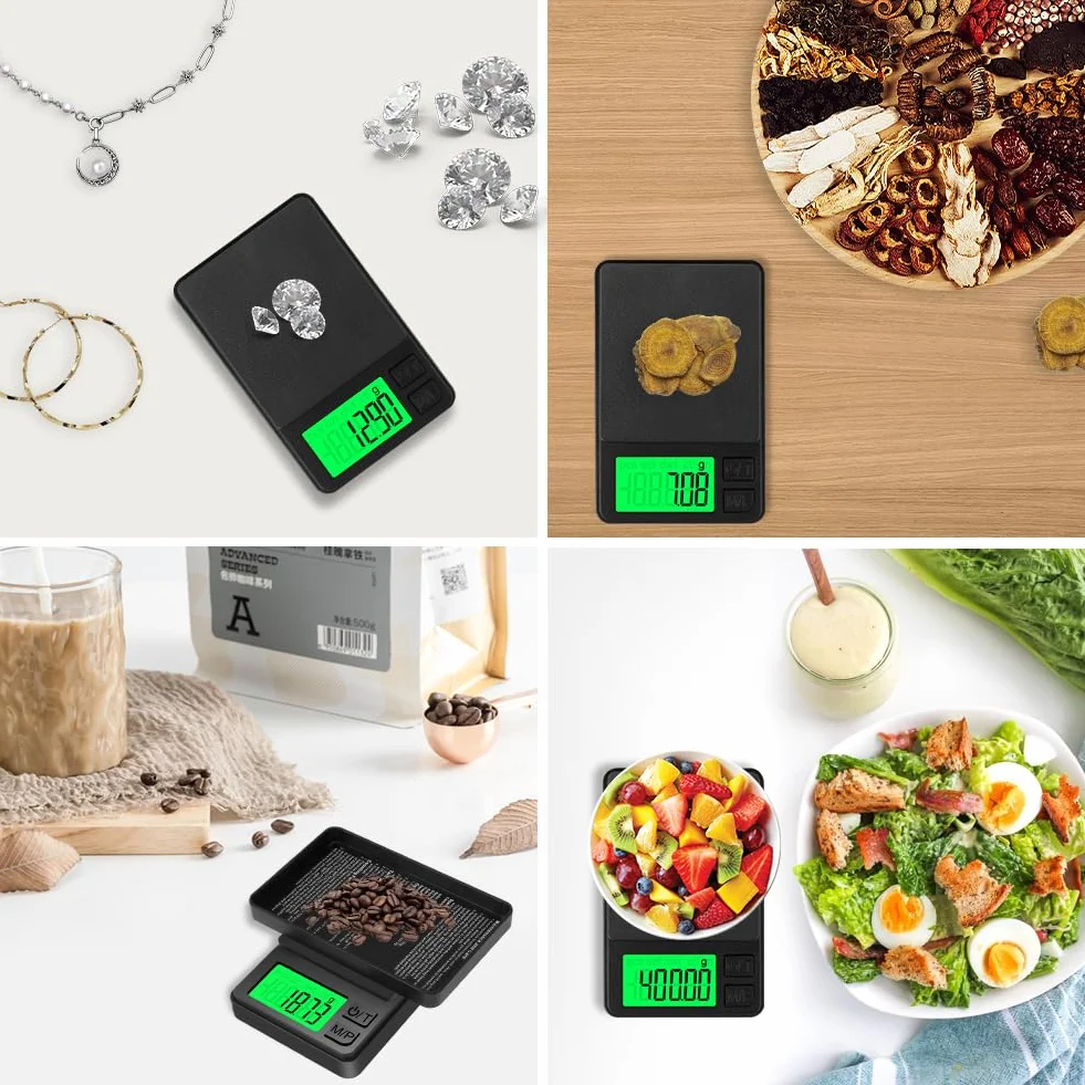 HOTUT Cyfrowa waga kieszonkowa 500g/0,01g precyzyjna LCD