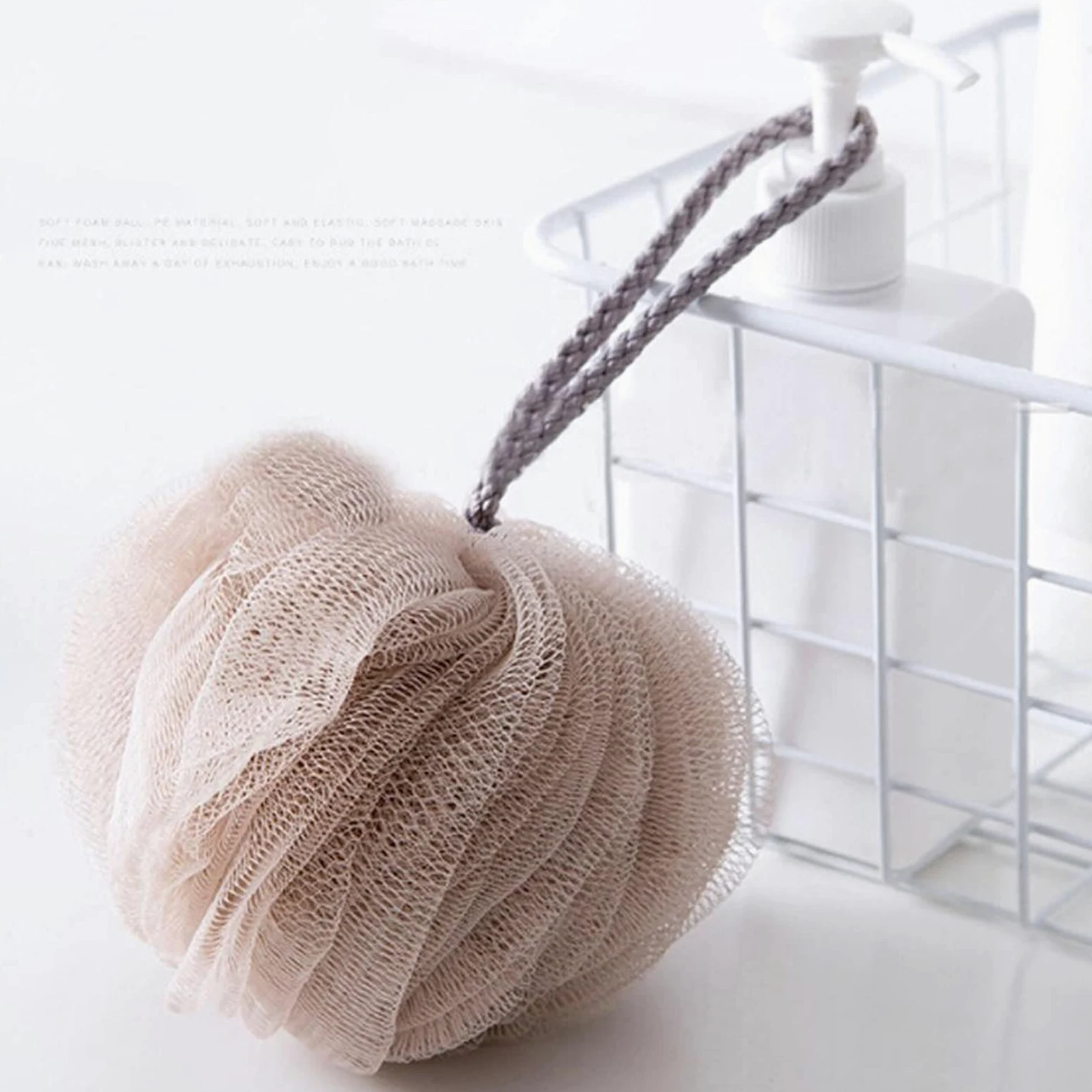 Gąbka pod prysznic 4 szt. Kulka do kąpieli Body Exfoliate Puff do kąpieli Gąbka pod prysznic z haczykiem do ciała Wisp Dry Bath l