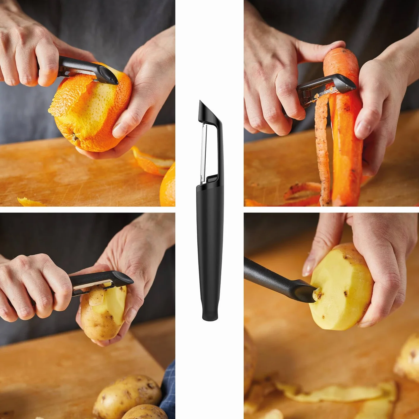 Fiskars Obieraczka 18 cm stal plastik czarny pomarańczowy