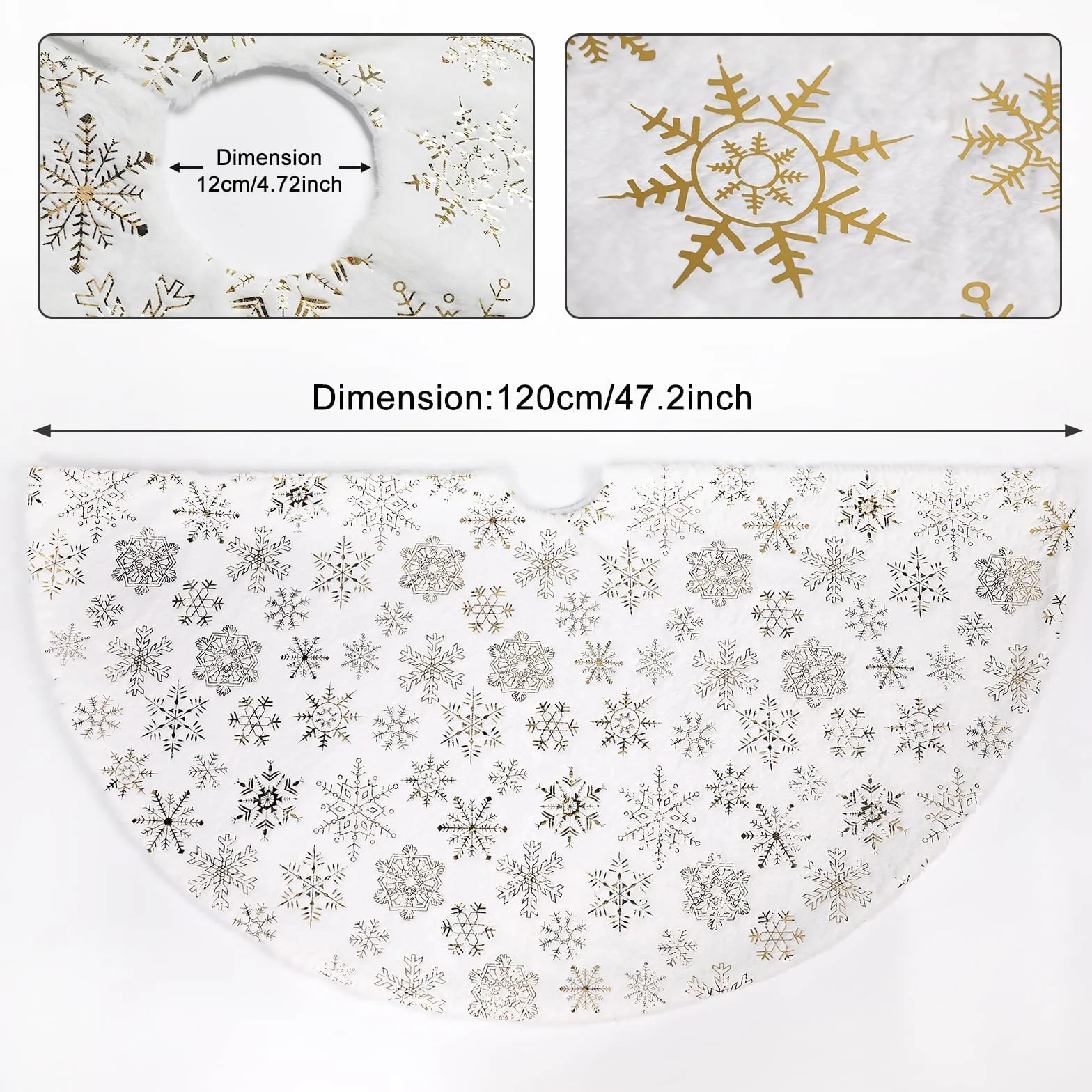 Dywanik okrągły pod choinkę 120 cm Dawdix