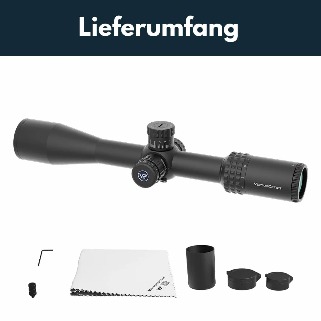Vector Optics ORION PRO MAX 4-16x44 pierwsza płaszczyzna ogniskowa 30 mm VOR-4 MIL podświetlane szkło wytrawione siatka boczna ostrość zero stop luneta z uchwytami tkackimi/picatinny, osłona