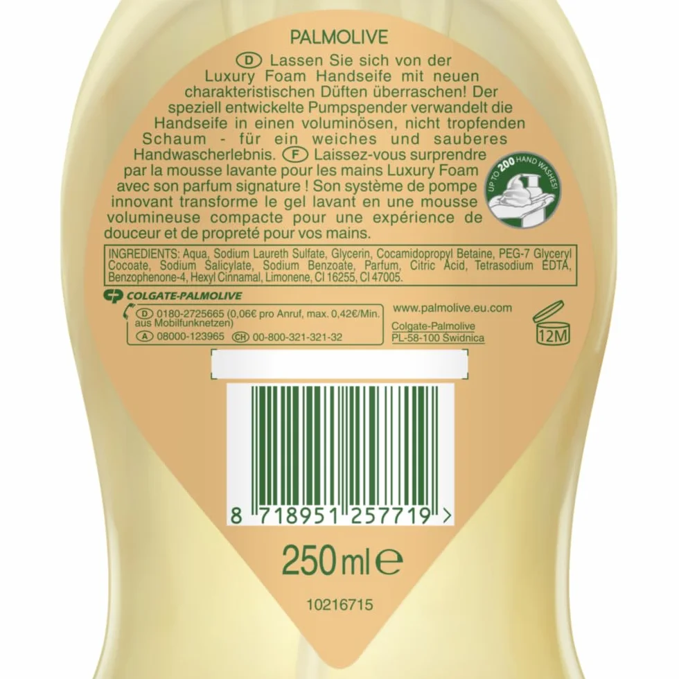 Palmolive Magic Softness jaśmin, 6 x 250 ml - Piankowe mydło do rąk dla skóry wrażliwej