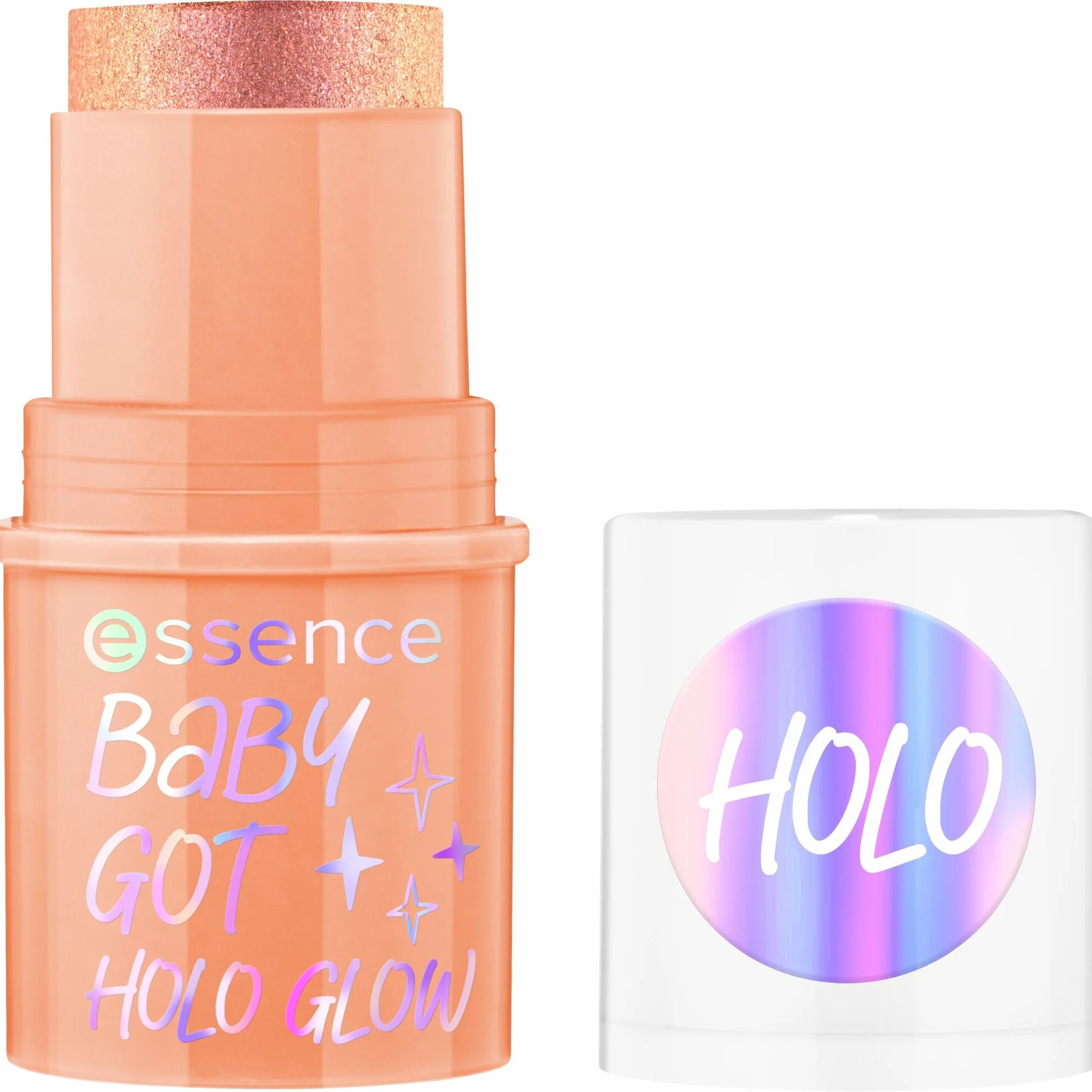 essence Rozświetlacz w sztyfcie BABY GOT HOLO GLOW, natychmiastowy wynik, świetlisty, mieniący się, holograficzny (5g)