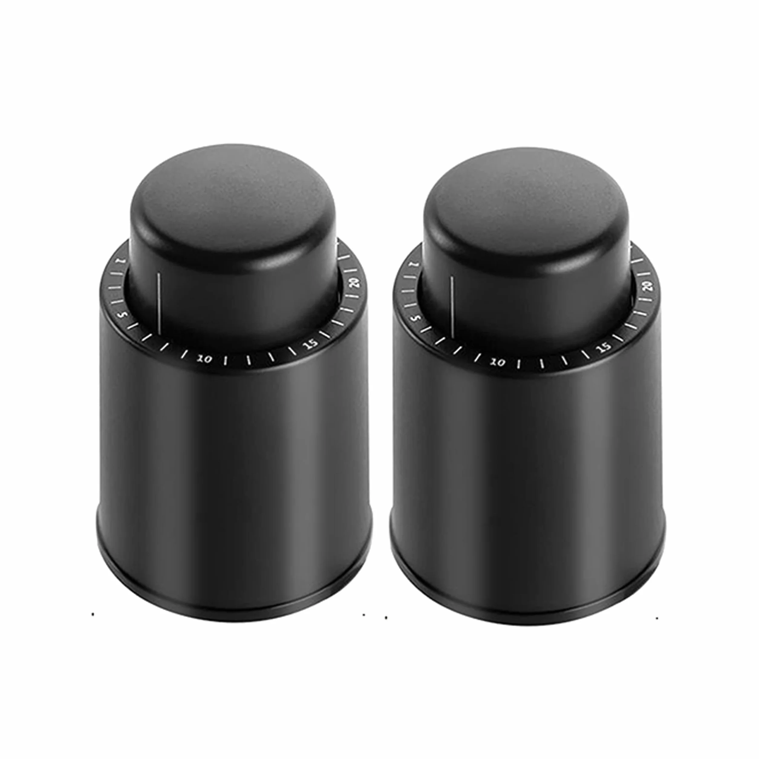 [2 PACK] Zatyczki do wina, zatyczki do wina wielokrotnego użytku, próżniowy pojemnik na wino z zapisem skali czasu, korki do pomp próżniowych oszczędzające wino Utrzymuj wino naprawdę świeże