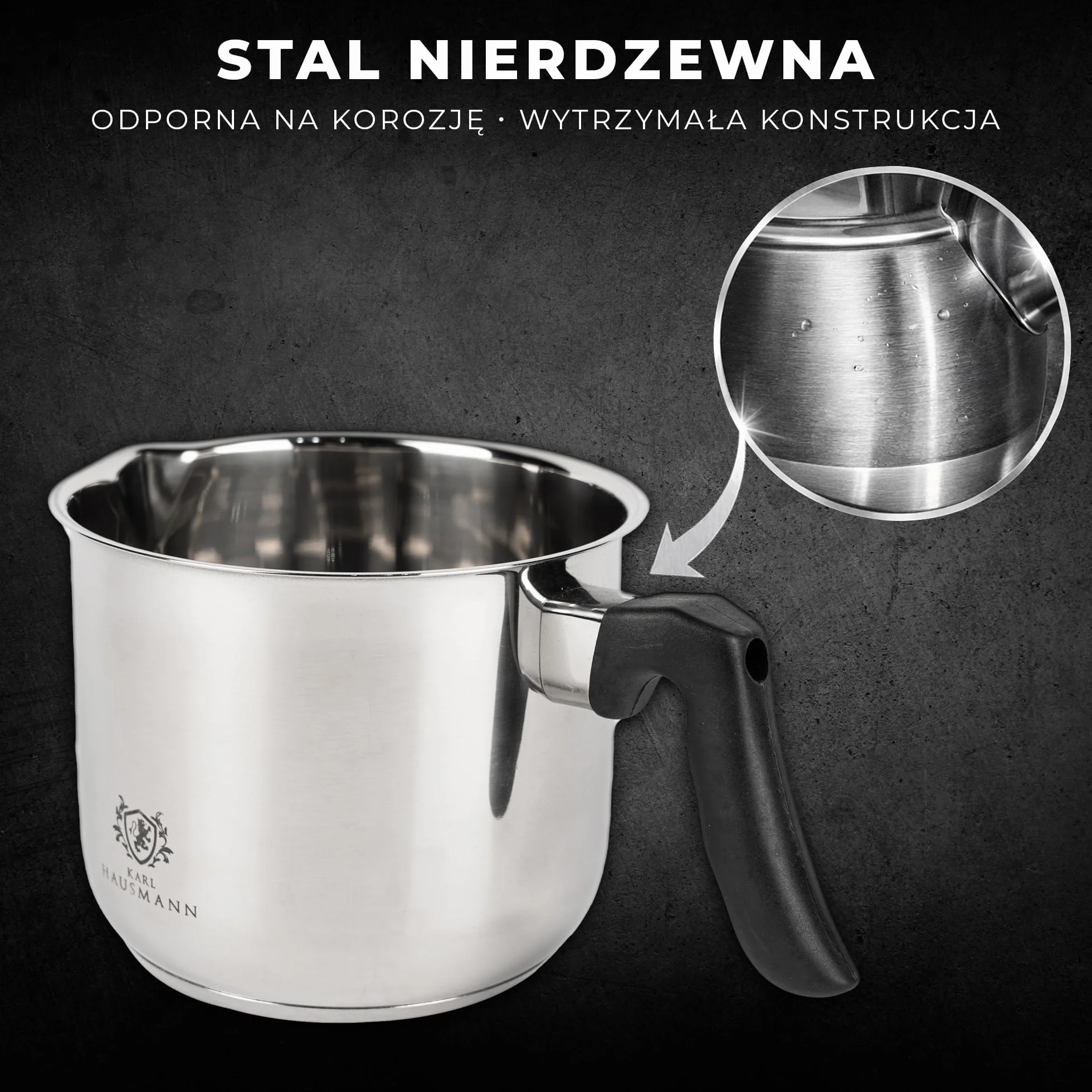 KARL HAUSMANN Garnek do Mleka 1.6 L Stal Nierdzewna 18/0 Indukcja Gaz
