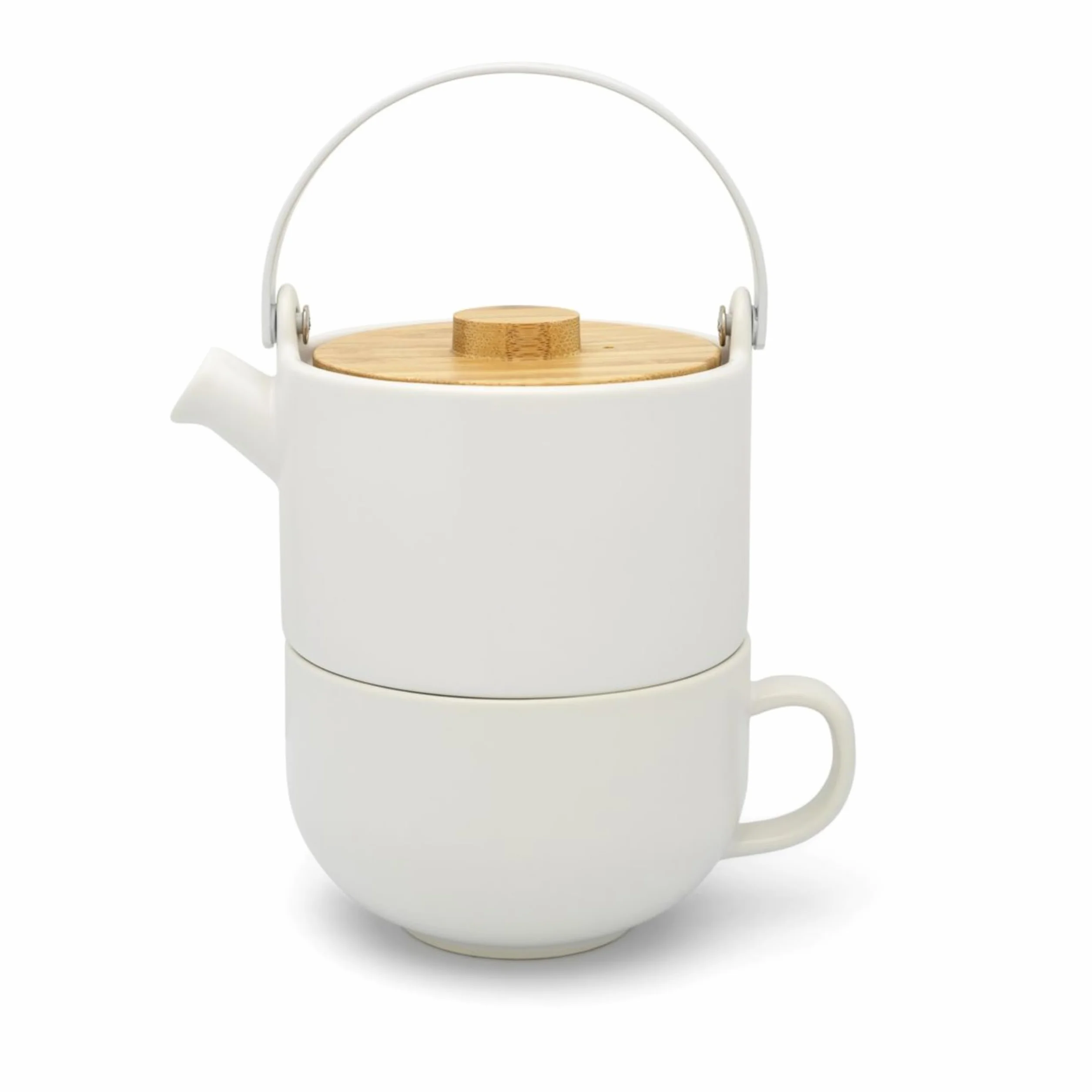 Bredemeijer Biała matowa ceramika Tea-for-one zestaw 0,5 litra 2-częściowy