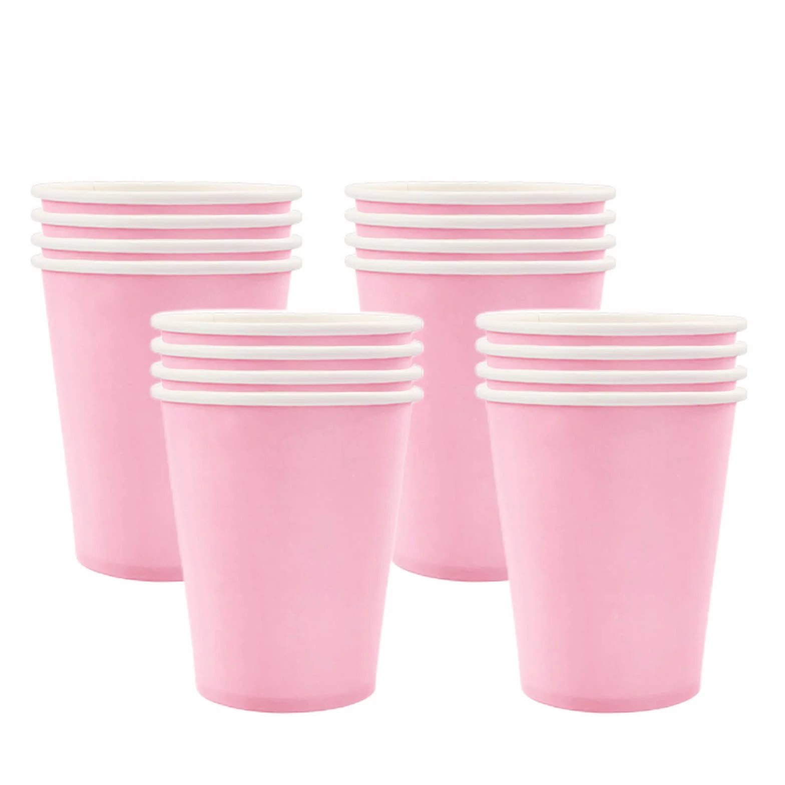 Jednorazowe kubki papierowe 9oz 16 sztuk różowe dekoracje urodzinowe