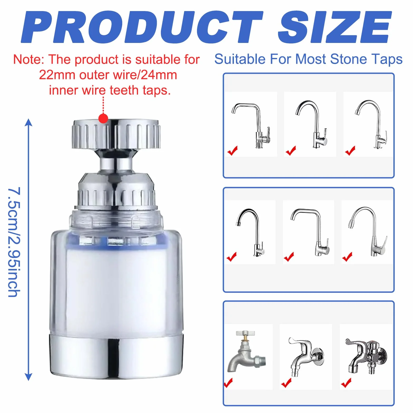 2 szt. Filtry do kranu do wody + 10 wkładów filtrujących, filtr wody z kranu obracającego się o 360°, twardy filtr wody do kranu, odporny na zachlapanie filtr kranu, filtr do kranu do domu,