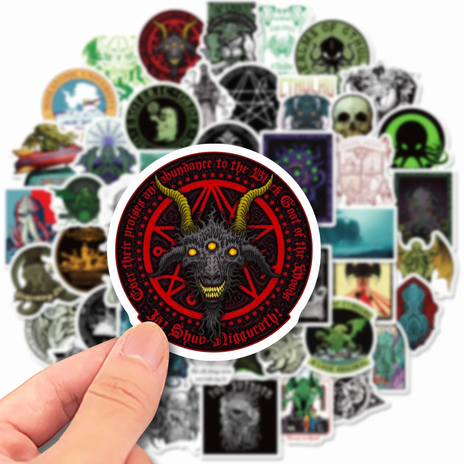 Cthulhu Naklejki anime 50 sztuk, wodoodporne winylowe naklejki anime na laptopa, kask, motocykl, walizkę, rower, deskorolkę, zestaw naklejek dla dorosłych