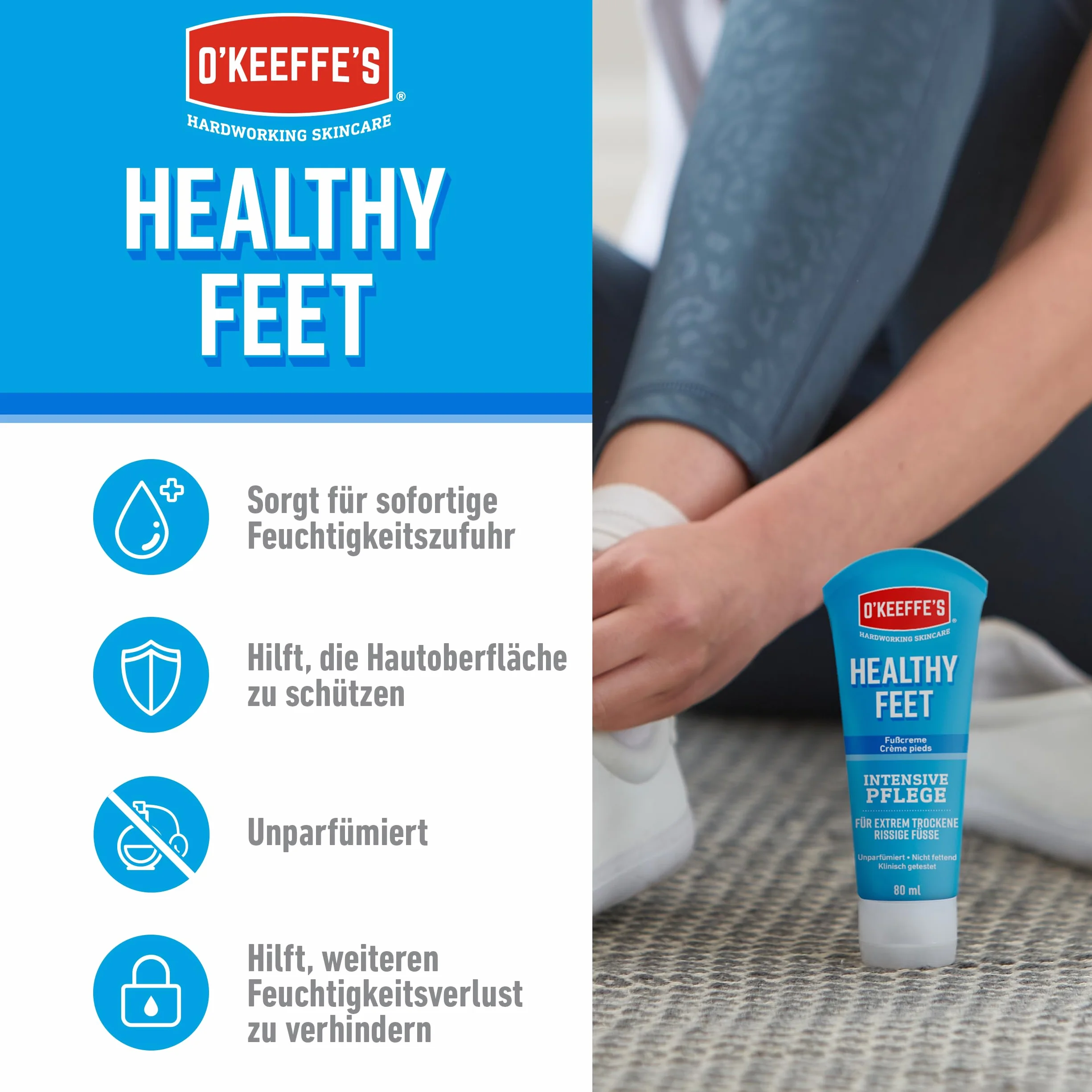 O'Keeffe's Healthy Feet krem do stóp w tubce, 80 ml