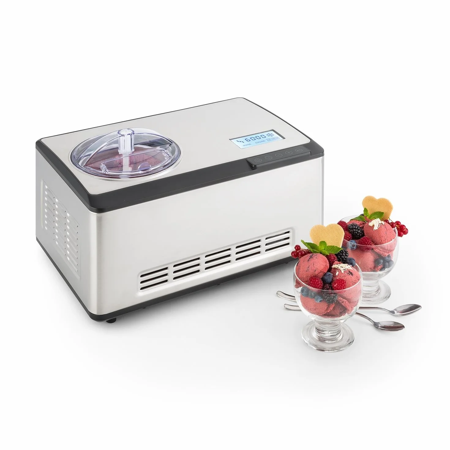 Klarstein Dolce Bacio maszyna do lodów kompresyjna 2 l 180 W LCD