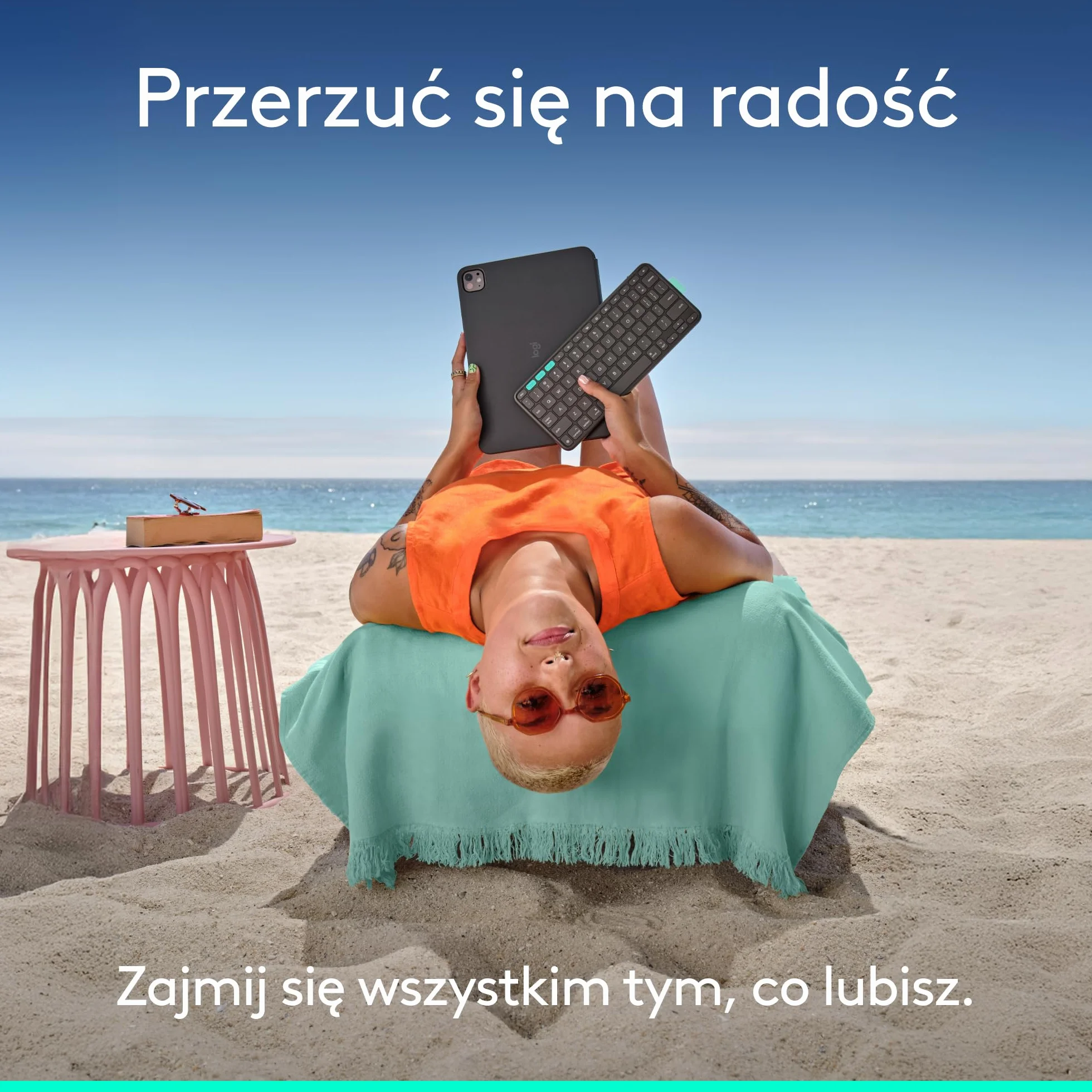 Logitech Flip Folio, etui z klawiaturą do iPada Pro 11 cali (M4 i M5) i iPada Air 11 cali (M2 i M3) (5. generacja — 2024) – chowane etui ochronne do obsługi wielu urządzeń, QWERTY US INT'L – grafitowe