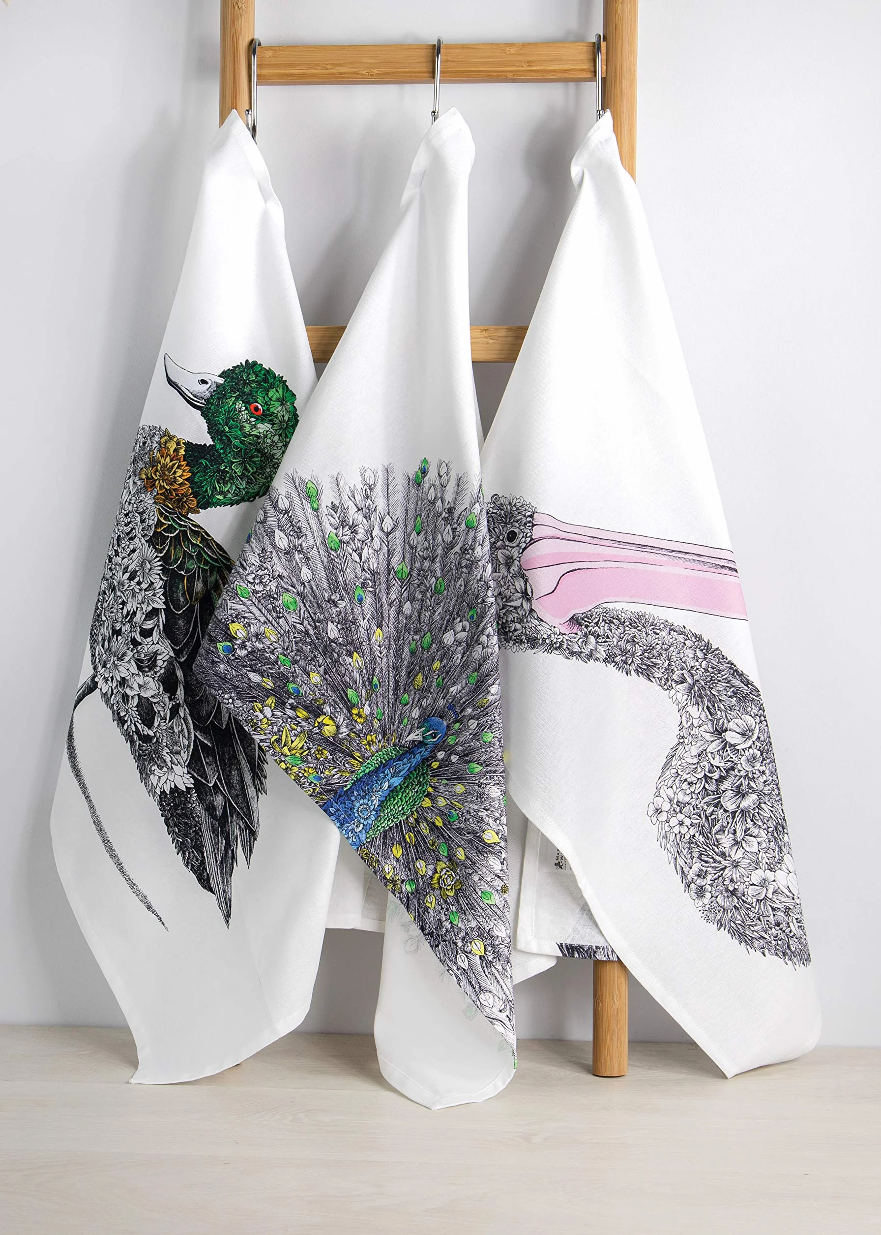 Maxwell & Williams Marini Ferlazzo Birds ręcznik bawełniany 50x70 cm czarny biały