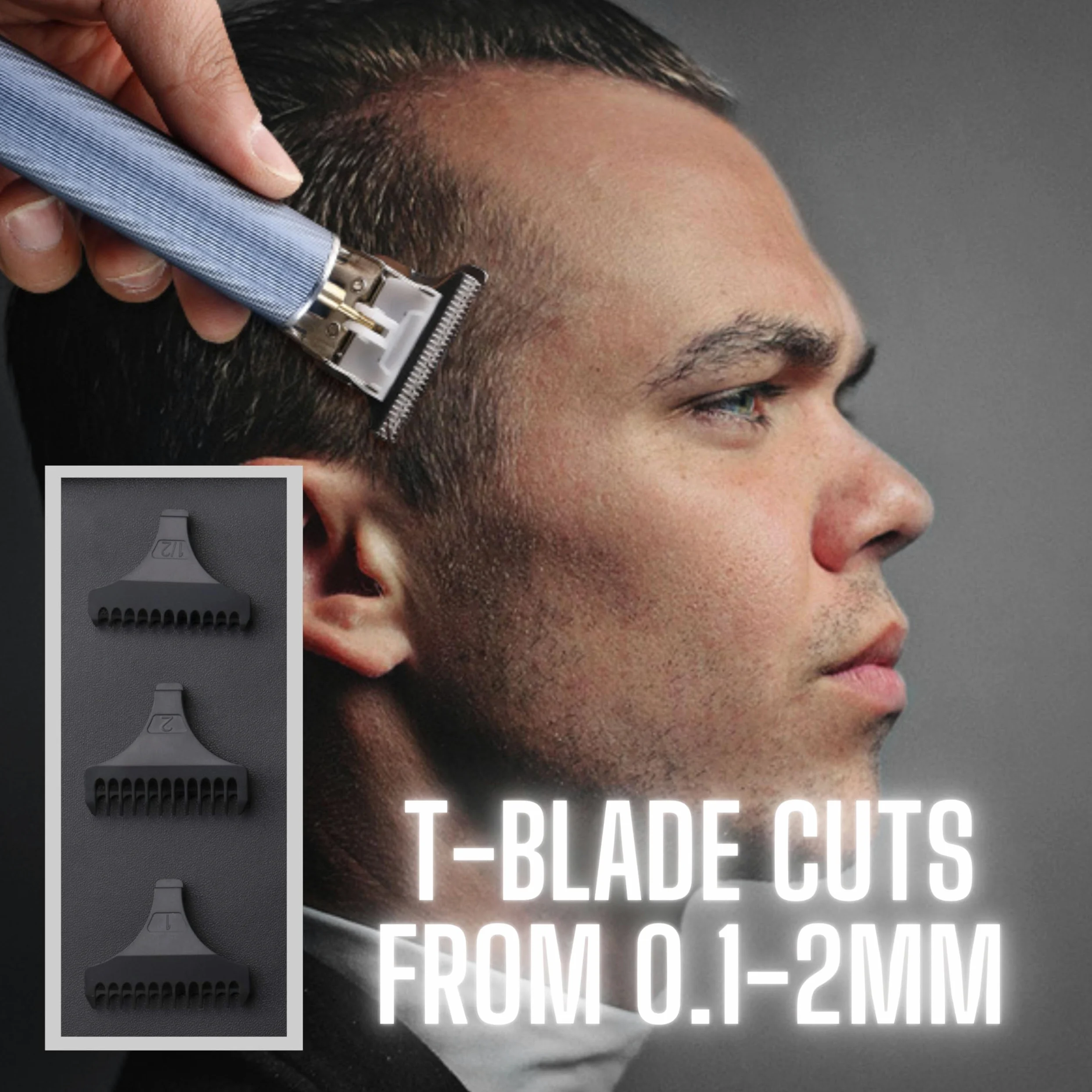 BarberBoss Zestaw do strzyżenia włosów i brody, męska bezprzewodowa maszynka do golenia, trymer Turbo Speed z wyświetlaczem LED, regulowane ostrze, 8 grzebieni prowadzących