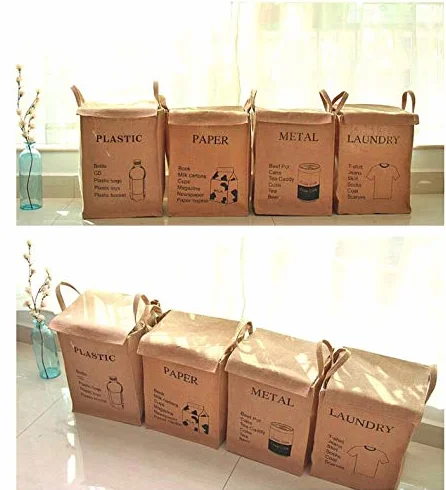 Torba do recyklingu z juty, pleciona juta, worki na śmieci do domu, kuchni, biura, naturalny styl, recykling, kosze na śmieci, organizer, kosze, pojemnik do recyklingu