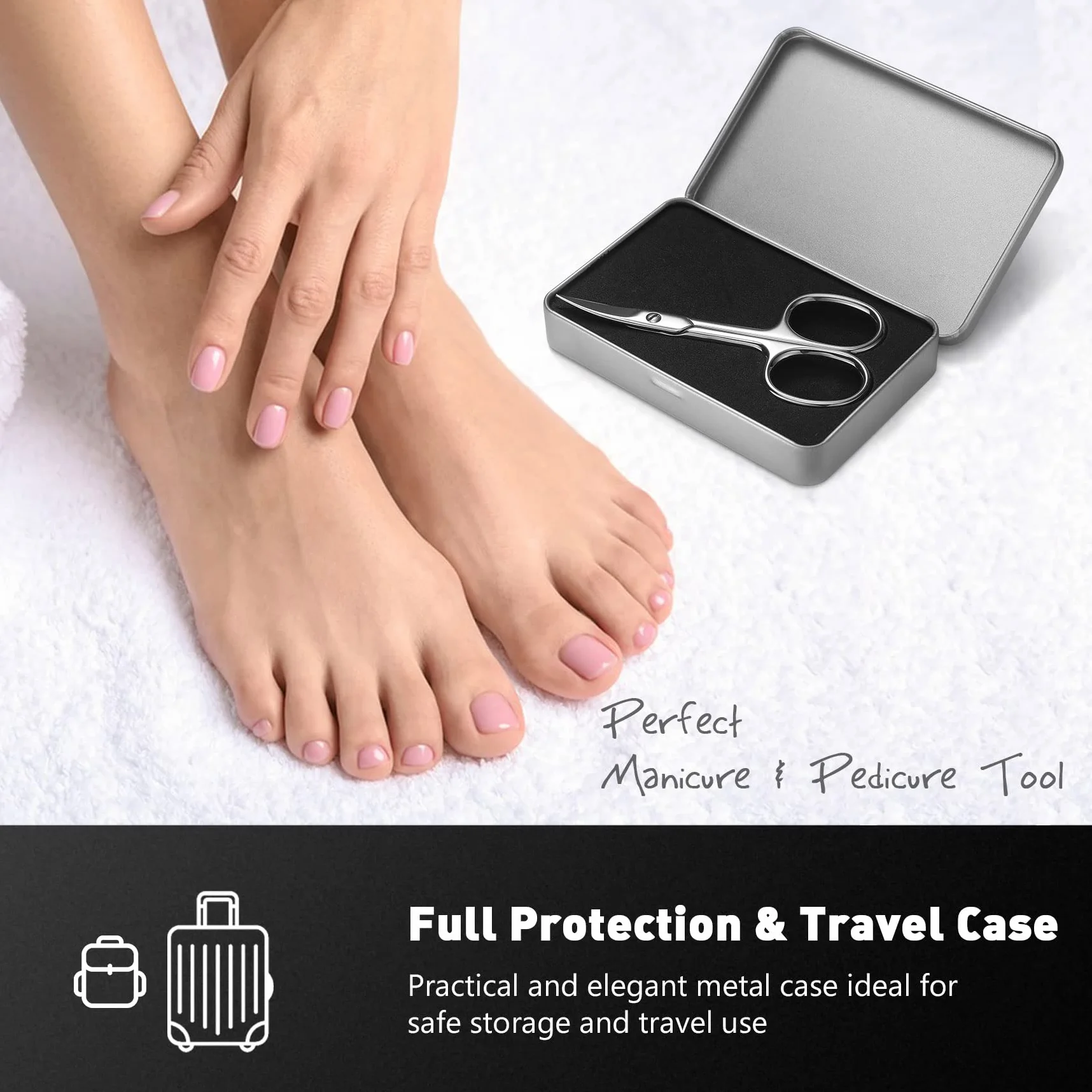 BEZOX Profesjonalne nożyczki do paznokci ze stali nierdzewnej zakrzywione do manicure pedicure