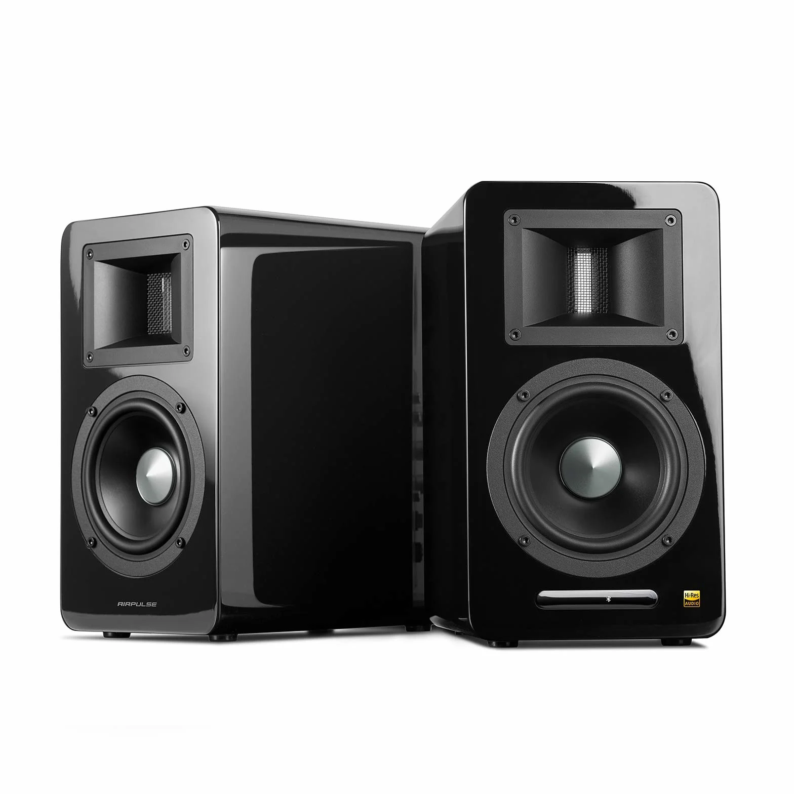 Airpulse A100 2.0 aktywne głośniki biblioteczne Bluetooth i wejście optyczne 100 W - wbudowany wzmacniacz, wyjście subwoofera, pilot na podczerwień czarny
