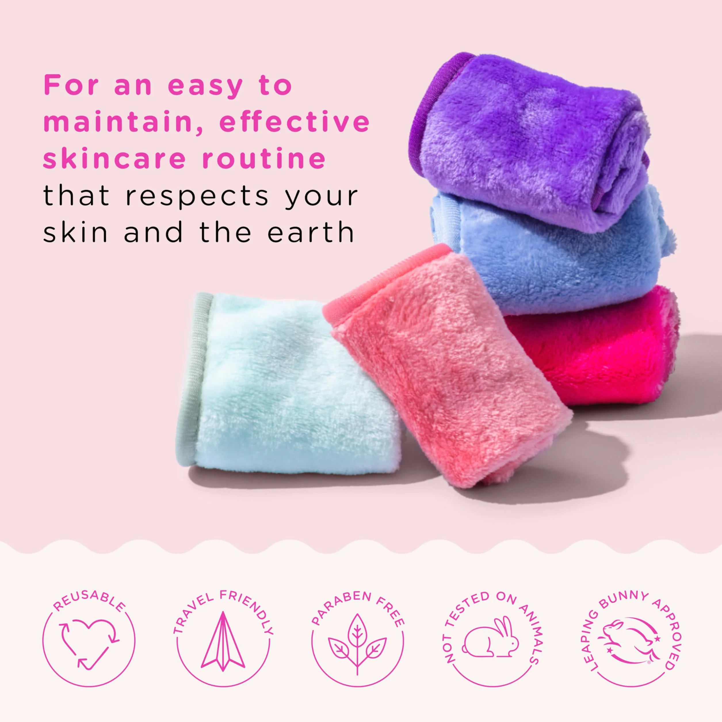 Danielle Creations Erase Your Face Ekologiczne ściereczki do demakijażu wielokrotnego użytku - opakowanie zbiorcze 4 sztuk