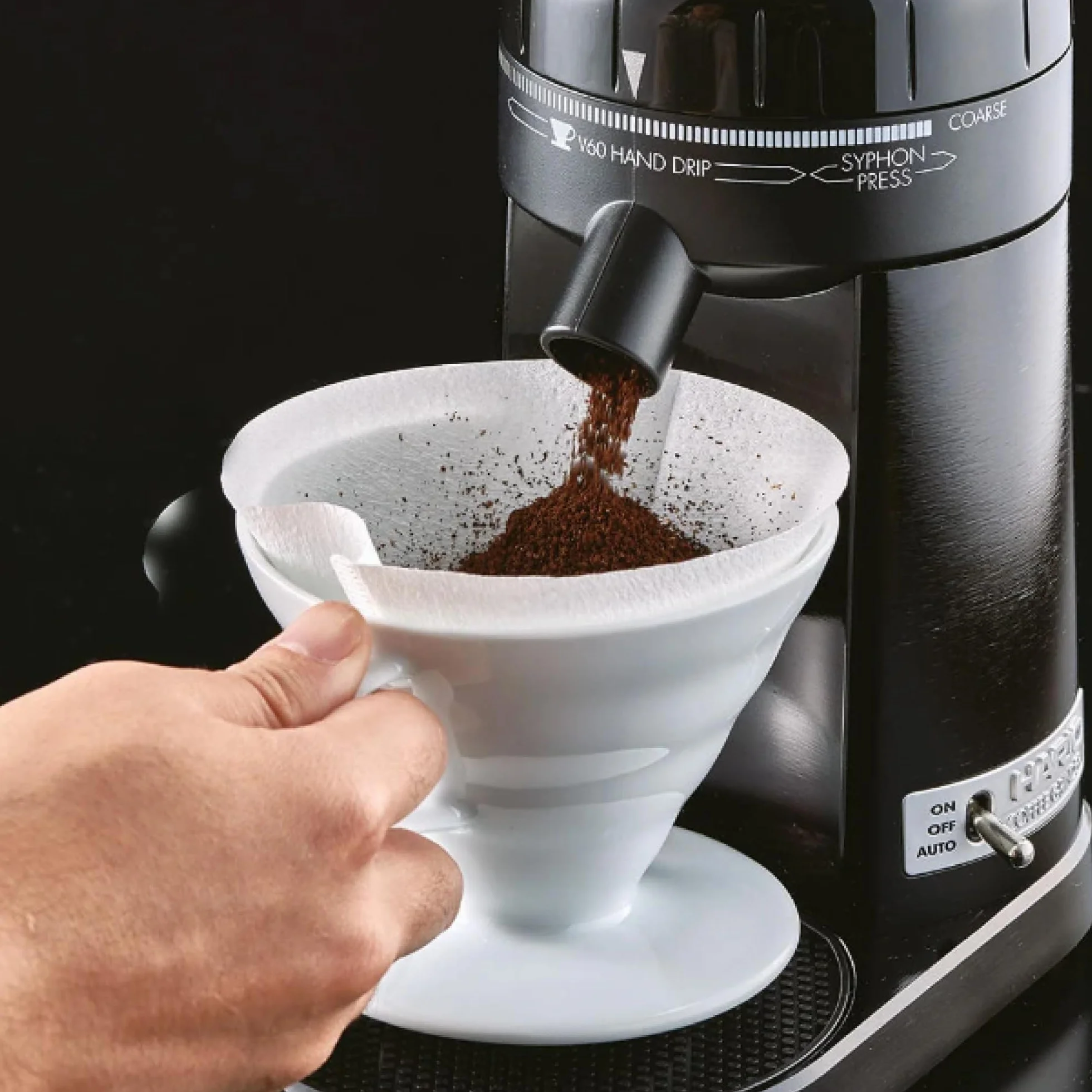 HARIO VDCR-02-W V60 przezroczysty ociekacz 02 ceramiczny, biały, 1-4 filiżanki, kawa, kapanie ręczne, wyprodukowano w Japonii