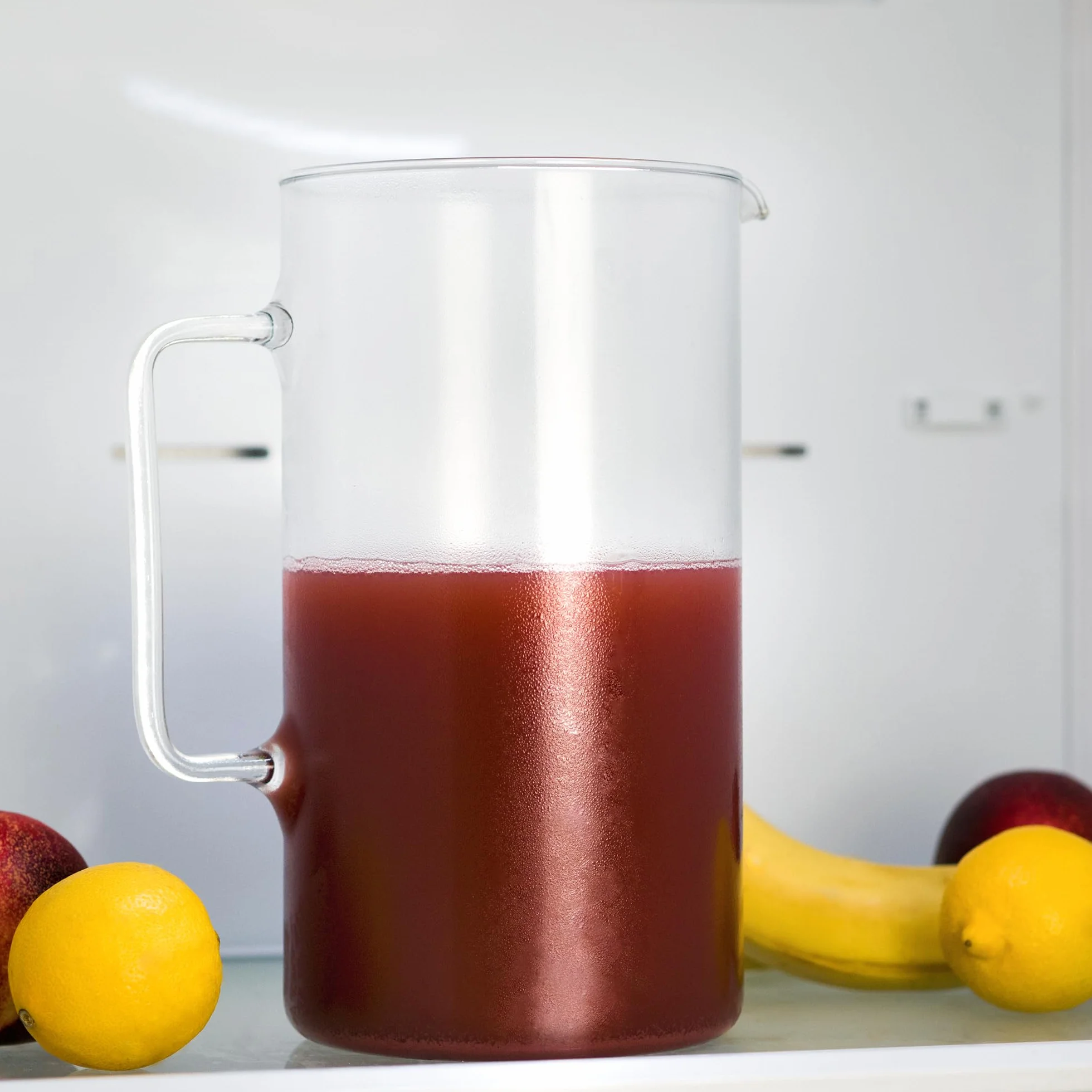 Wessper Dzbanek ze szkła borokrzemowego, 2.5 L, do napojów, zimną wodę, mrożoną herbatę, soków