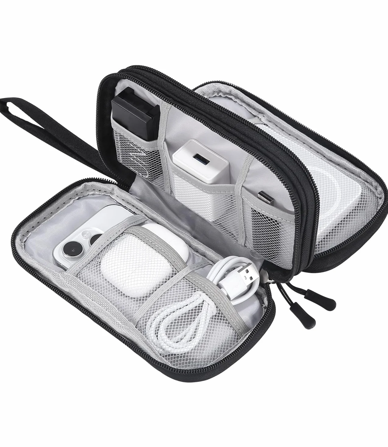 Torba na kable, torba na elektronikę, organizer na kable, torba podróżna na zasilacz, kabel, ładowarkę, powerbank, pamięć USB, organizer podróżny na kabel do ładowania telefonu komórkowego Akcesoria
