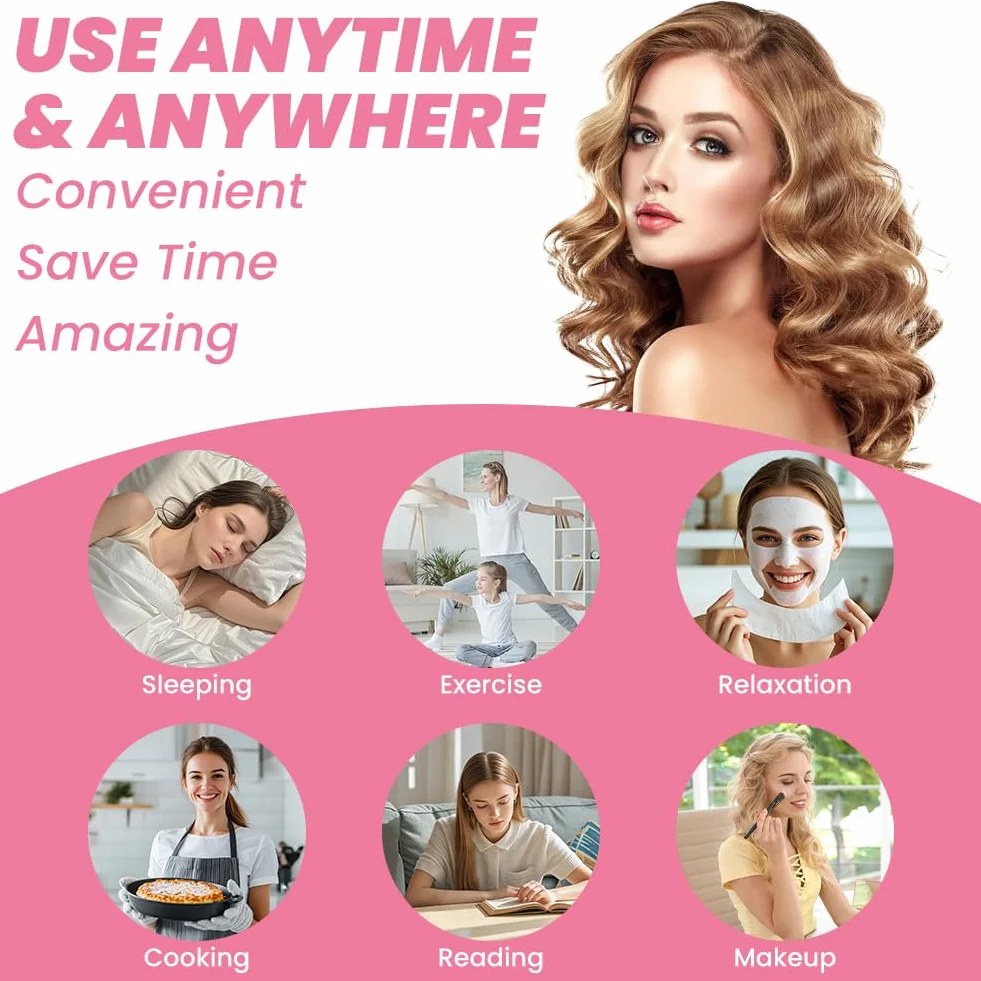 6 sztuk wałków do włosów na noc, aksamitne kręcenie włosów Heatless Overnight Curls, bez wysokiej temperatury, zestaw "zrób to sam", heatless curls do długich i średnich włosów (różowe)