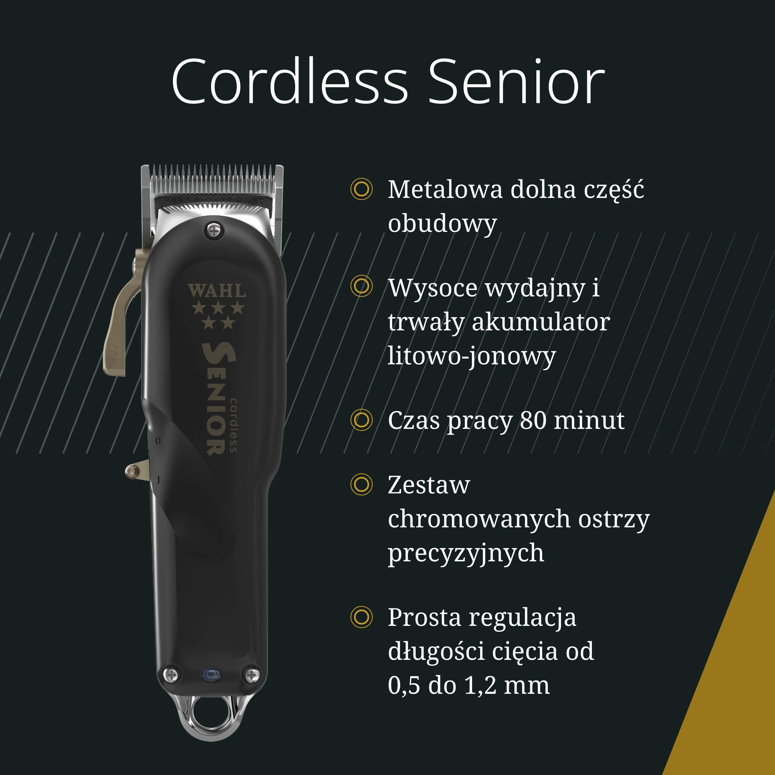 Wahl Cordless Senior - Professional Mains/Pordless Hair Clipper - Mocny i szybki blas