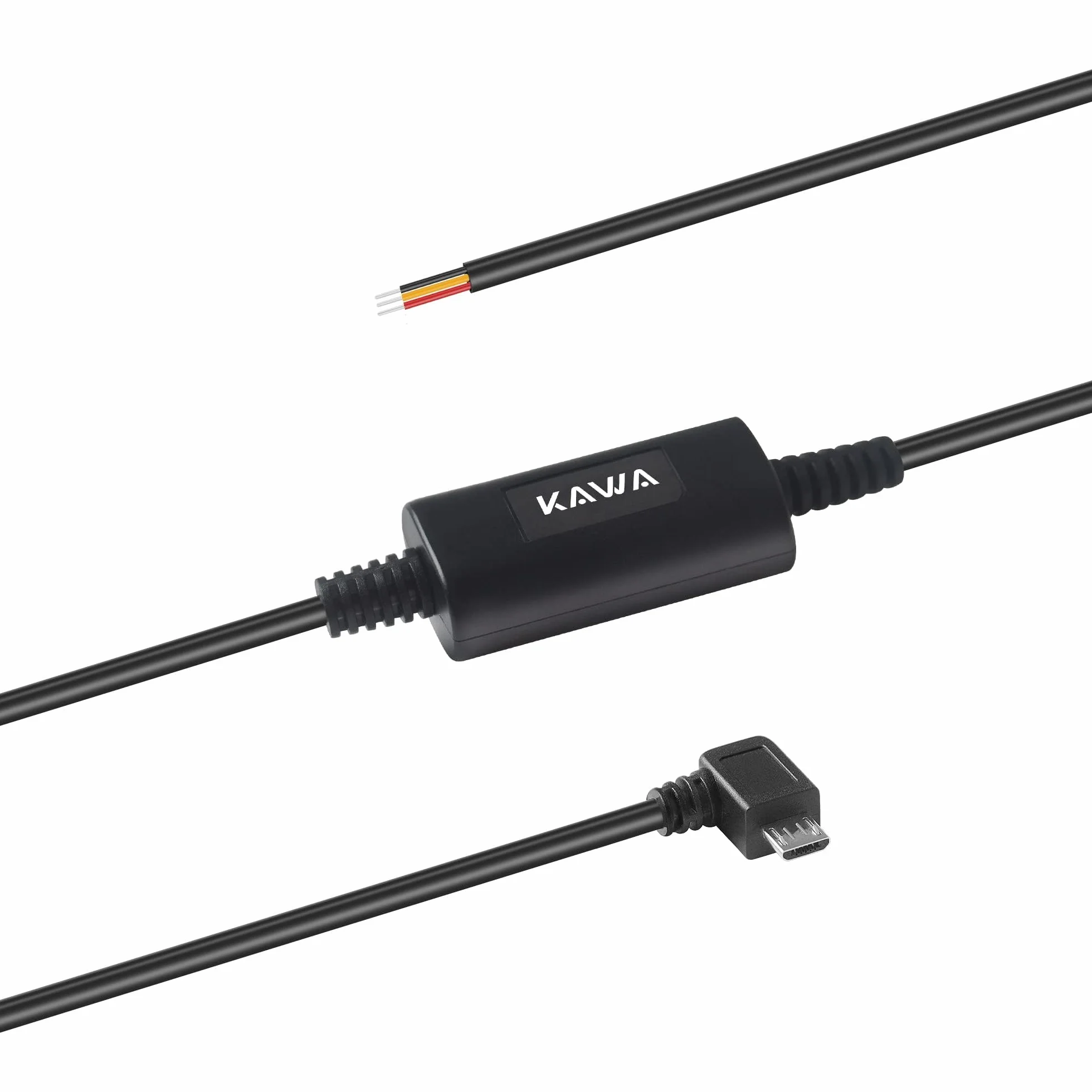 KAWA Dashcam - Zestaw do stałego podłączenia samochodowego, kompatybilny z modelami D5 i D6. Port Micro-USB