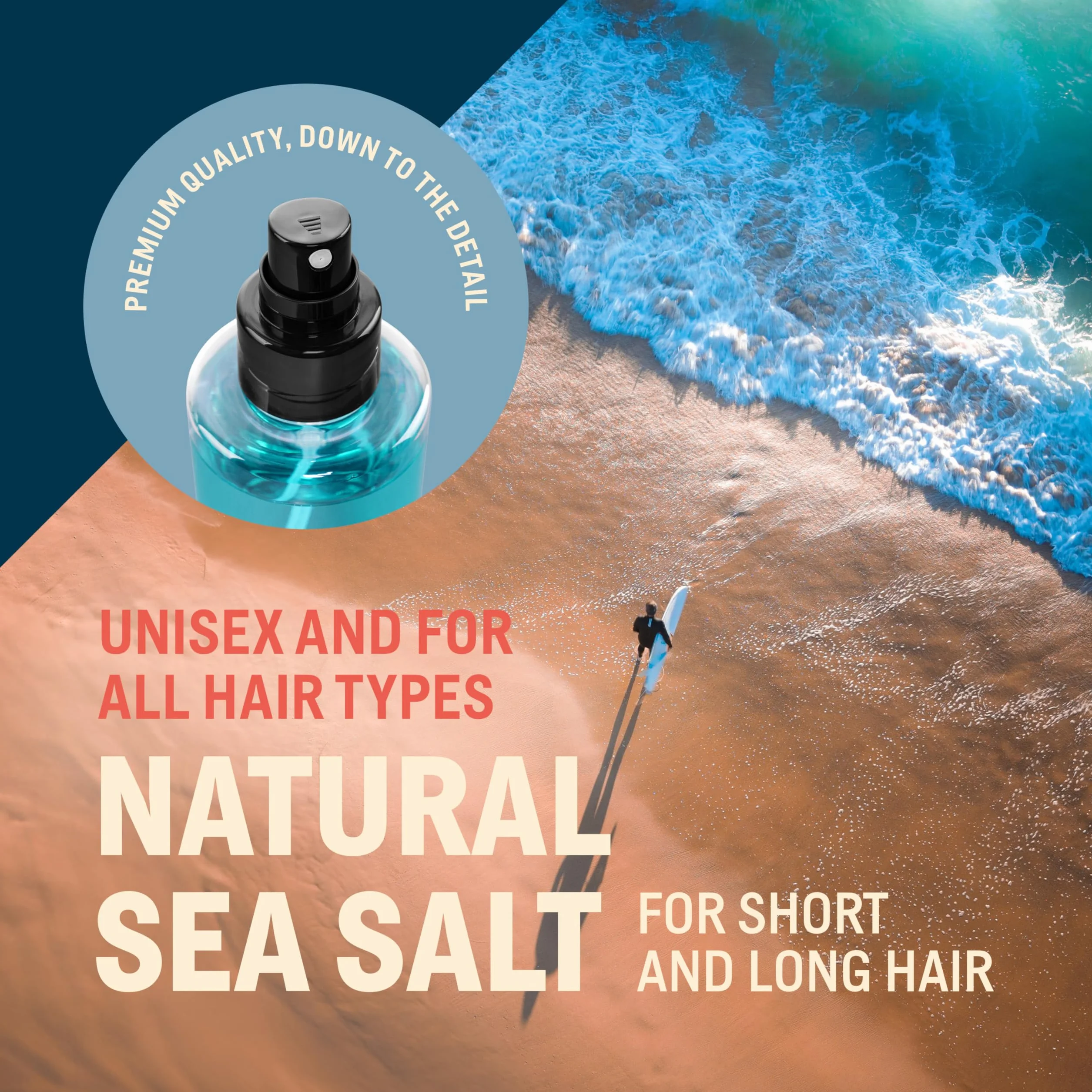 WoldoHealth Sea Salt Spray 250ml – Dla większej objętości i tekstury, matowy beach look, nie skleja, subtelny zapach unisex, do włosów cienkich, krótkich i długich