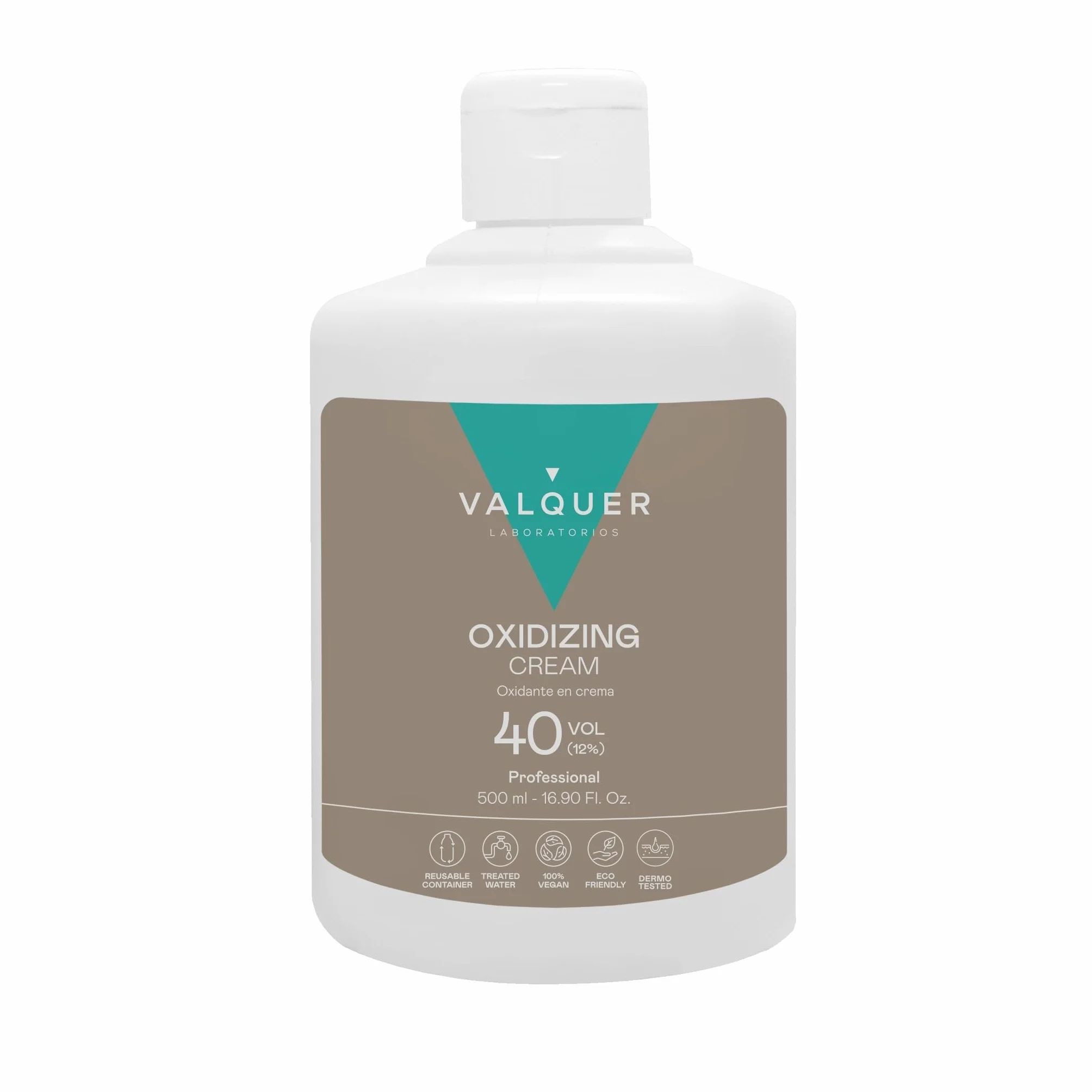 VALQUER Woda Utleniona w Kremie | Profesjonalny Utleniacz Fryzjerski do Koloryzacji i Rozjaśniania Włosów | Stabilizowana Kremowa Formuła | 40 Vol 12% | 500 ml