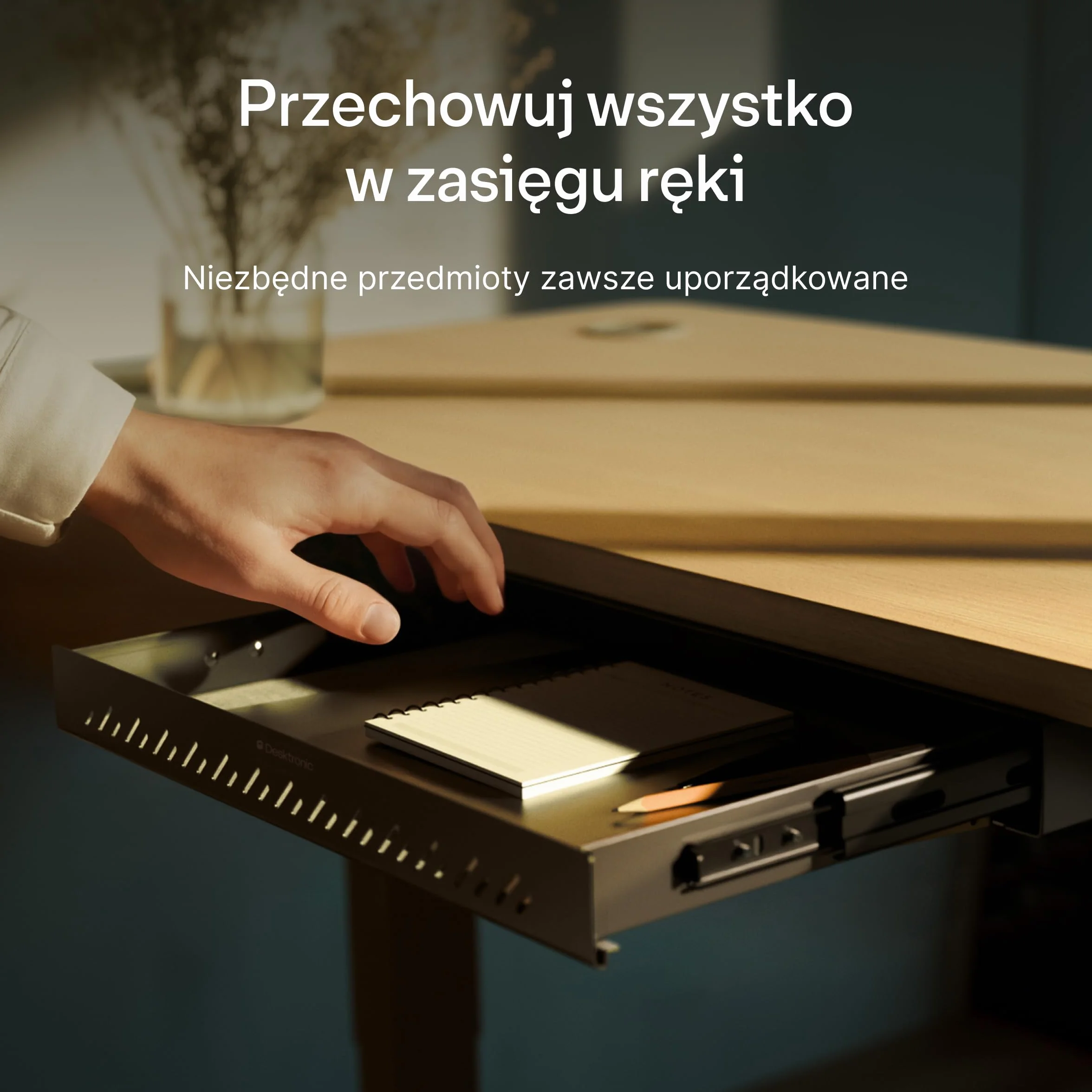 Desktronic Szuflada na biurko metalowa organizer pod biurkiem