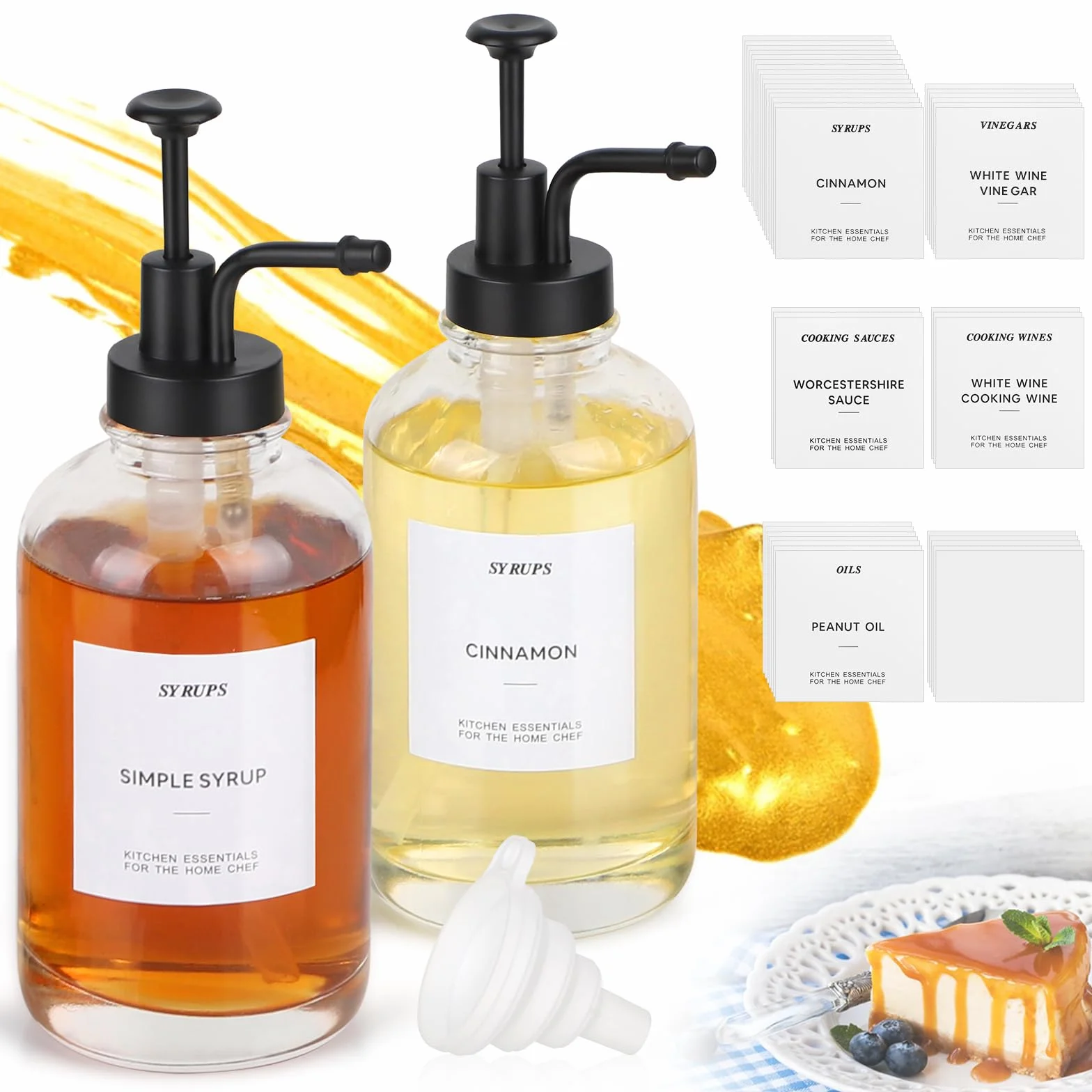efuturetime Dozownik syropu do kawy 500 ml 2 sztuki czarny