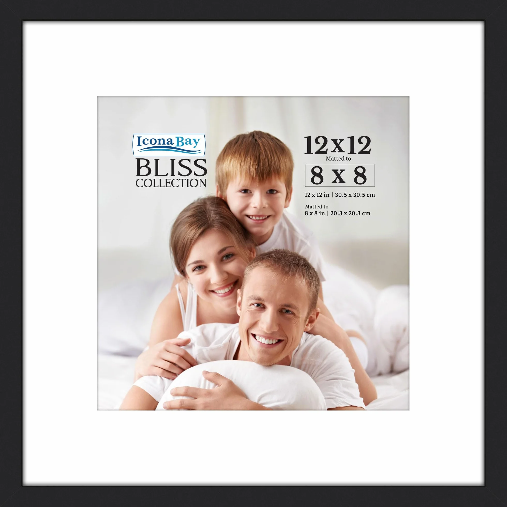 Icona Bay 30.5x30.5 cm Square Picture Frame Black Wood Composite Bliss Collection