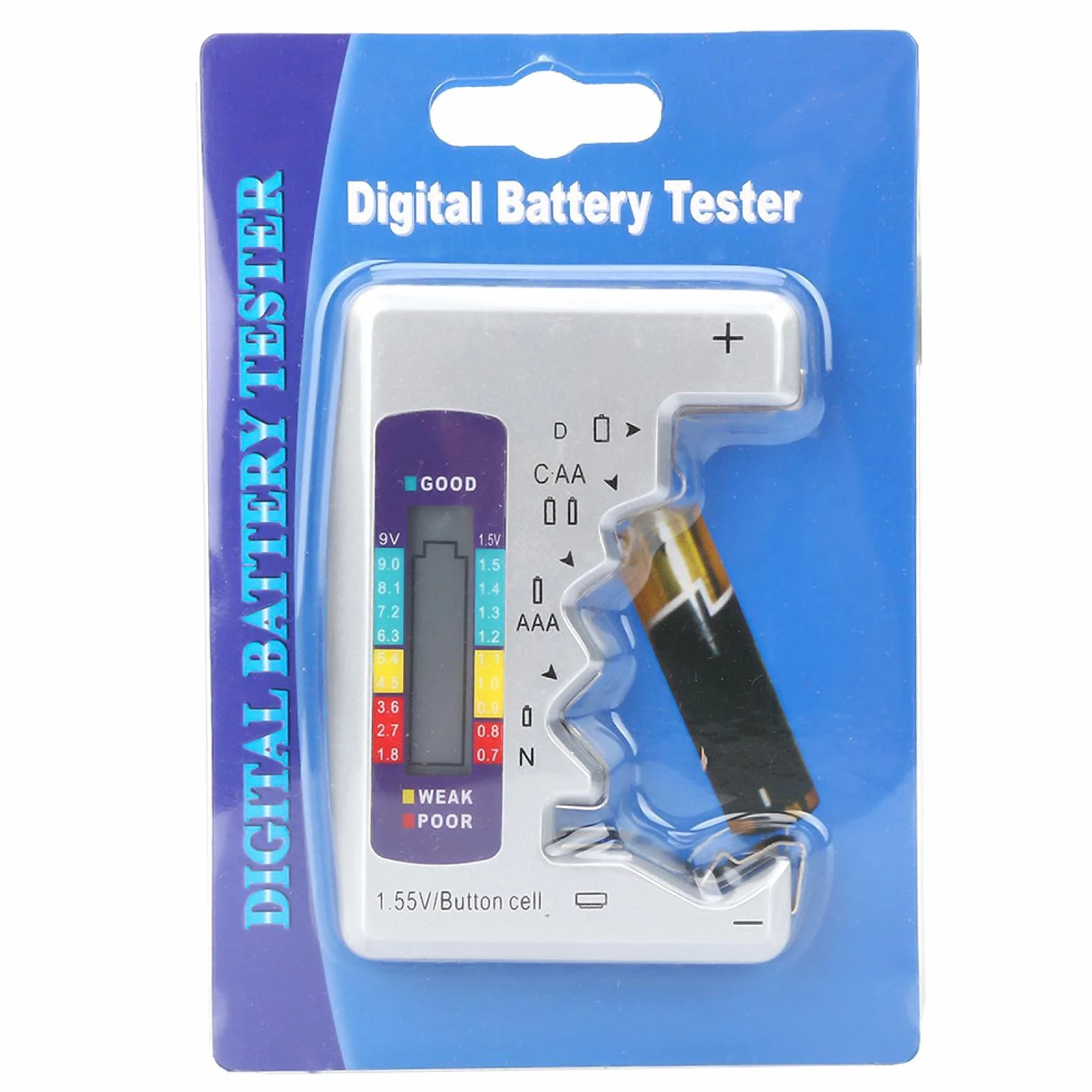 Tester Baterii, Cyfrowy Tester Pojemności Baterii 90 X 60mm Wykrywacz Pojemności Baterii, Narzędzie do Pomiaru Mocy Baterii Litowej