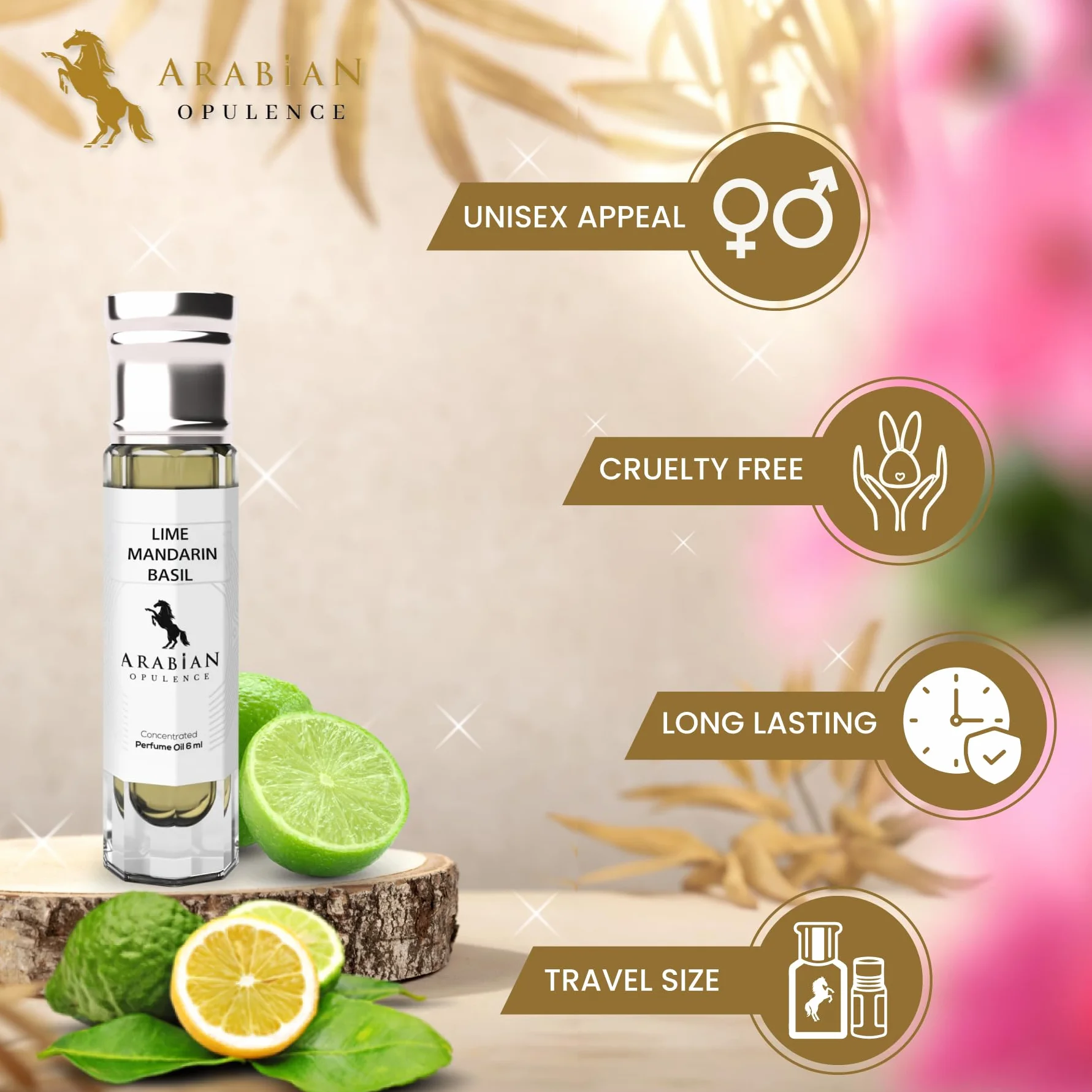 FR187 Limonka, mandarynka i bazylia dla kobiet w butelce 6 ml. Opulencja arabska