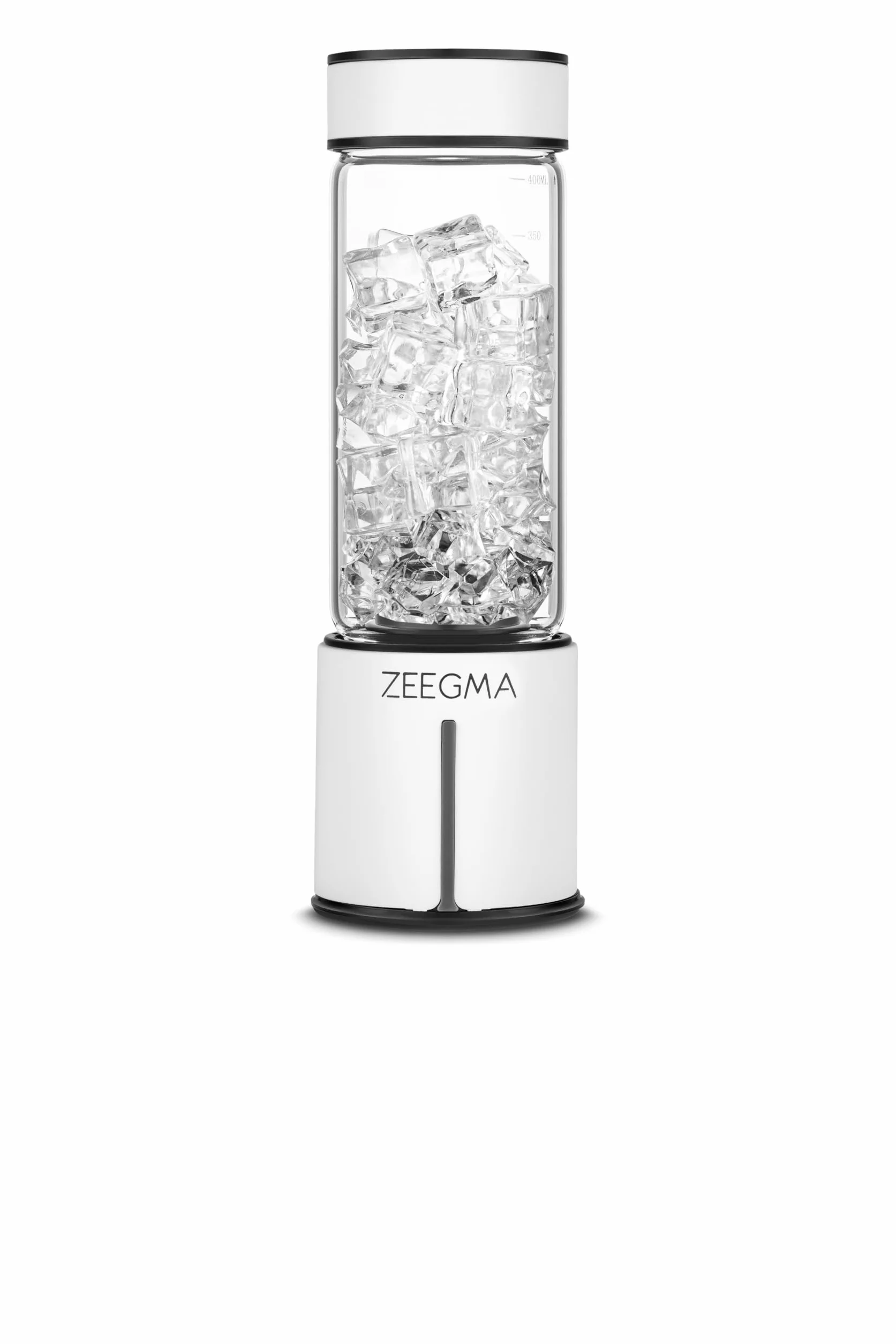 Zeegma Vitamine GO Plus przenośny blender 300 W, do smoothie i shake'ów, pojemność 465 ml, akumulator USB-C i 5000 mAh, 6 ostrzy ze stali nierdzewnej, bez BPA, szkło przyjazne dla środowiska, podwójna