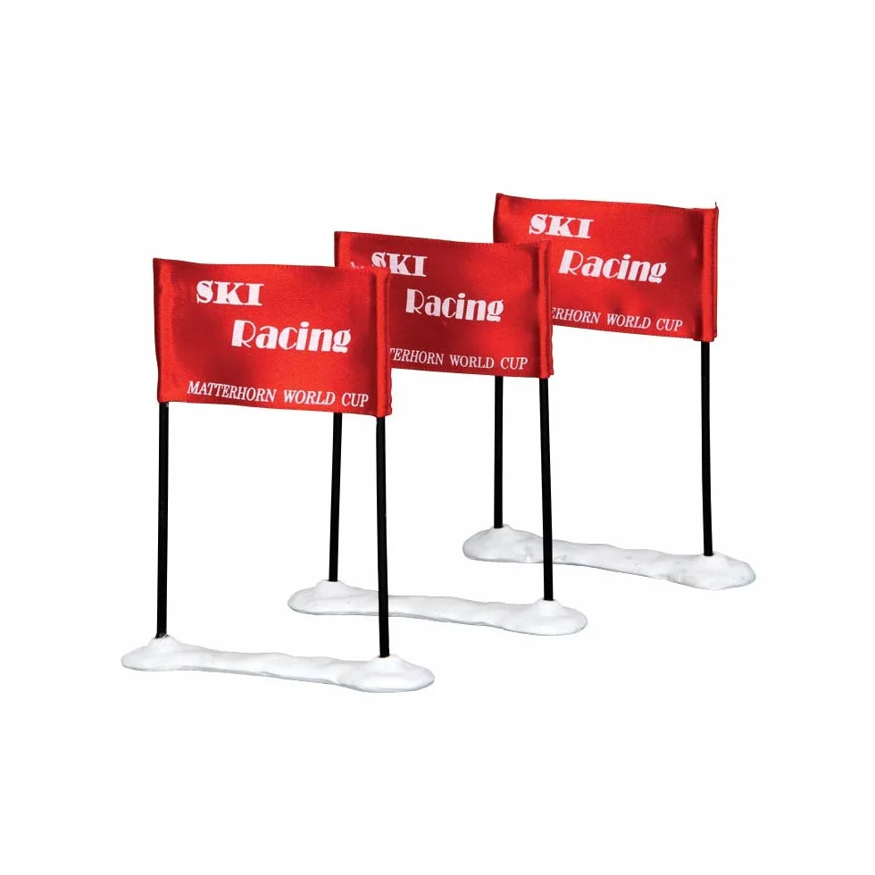 Lemax Ski Racing Flag Set of 3