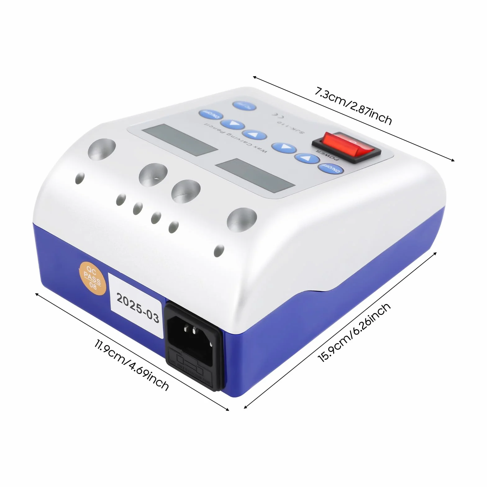 Cyfrowa elektryczna maszyna do woskowania, 50 W, 2 A, z 6 końcówkami i podwójnym rysikiem, wskaźnik temperatury LED 50-200°C, elektryczny nóż do cięcia wosku, nóż do cięcia wosku, do stomatologii