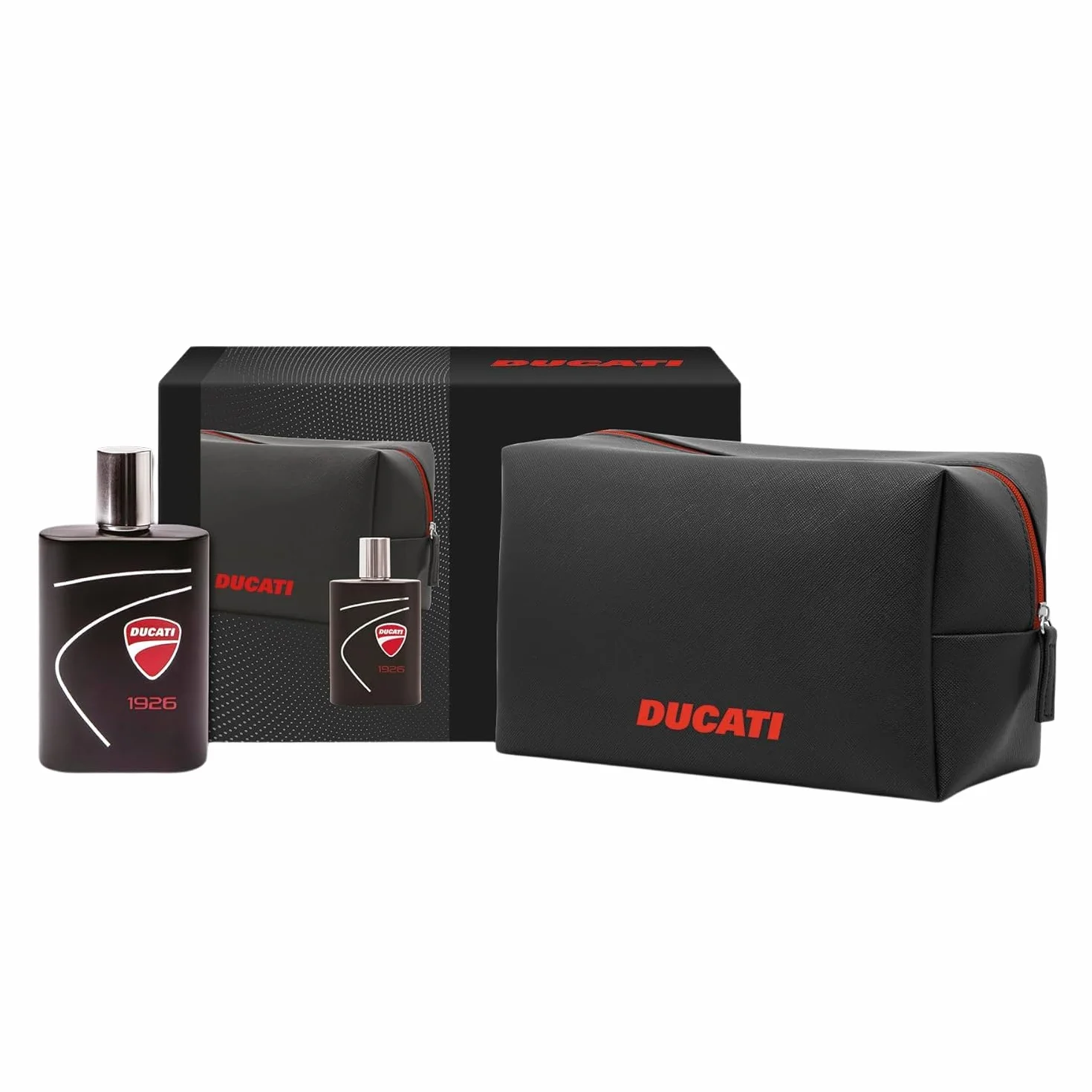 DUCATI | 1926 Pudełko na prezenty dla mężczyzn, perfumy męskie EDT 100 ml + czapka zimowa Ducati, z zapachem drzewnym, aromatycznym i orientalnym